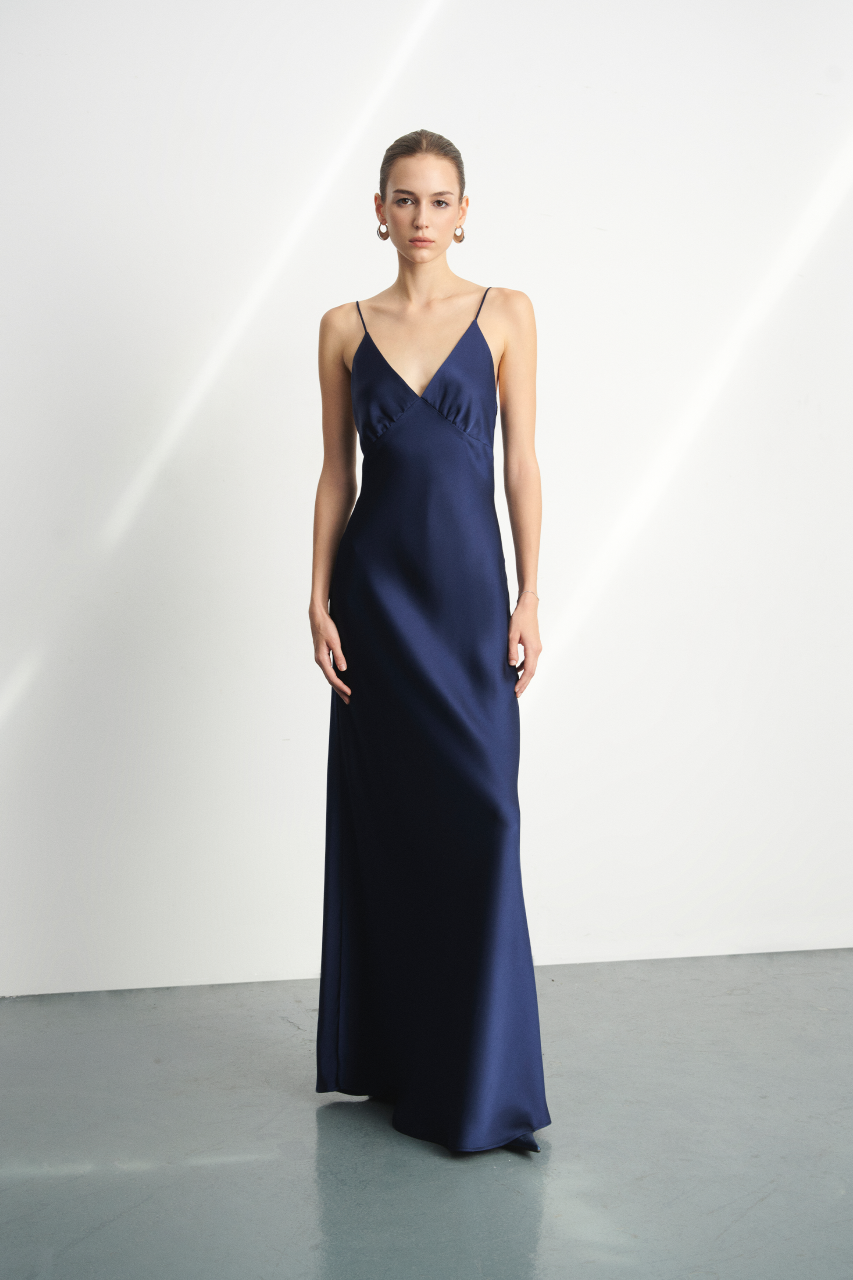 Maggie strap V-neck Dress - NAVY