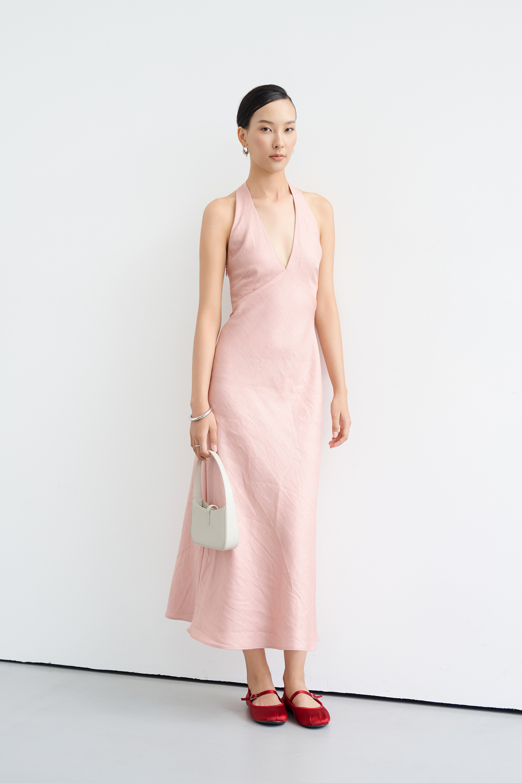MALENA LINEN DRESS - Cotton Pink
