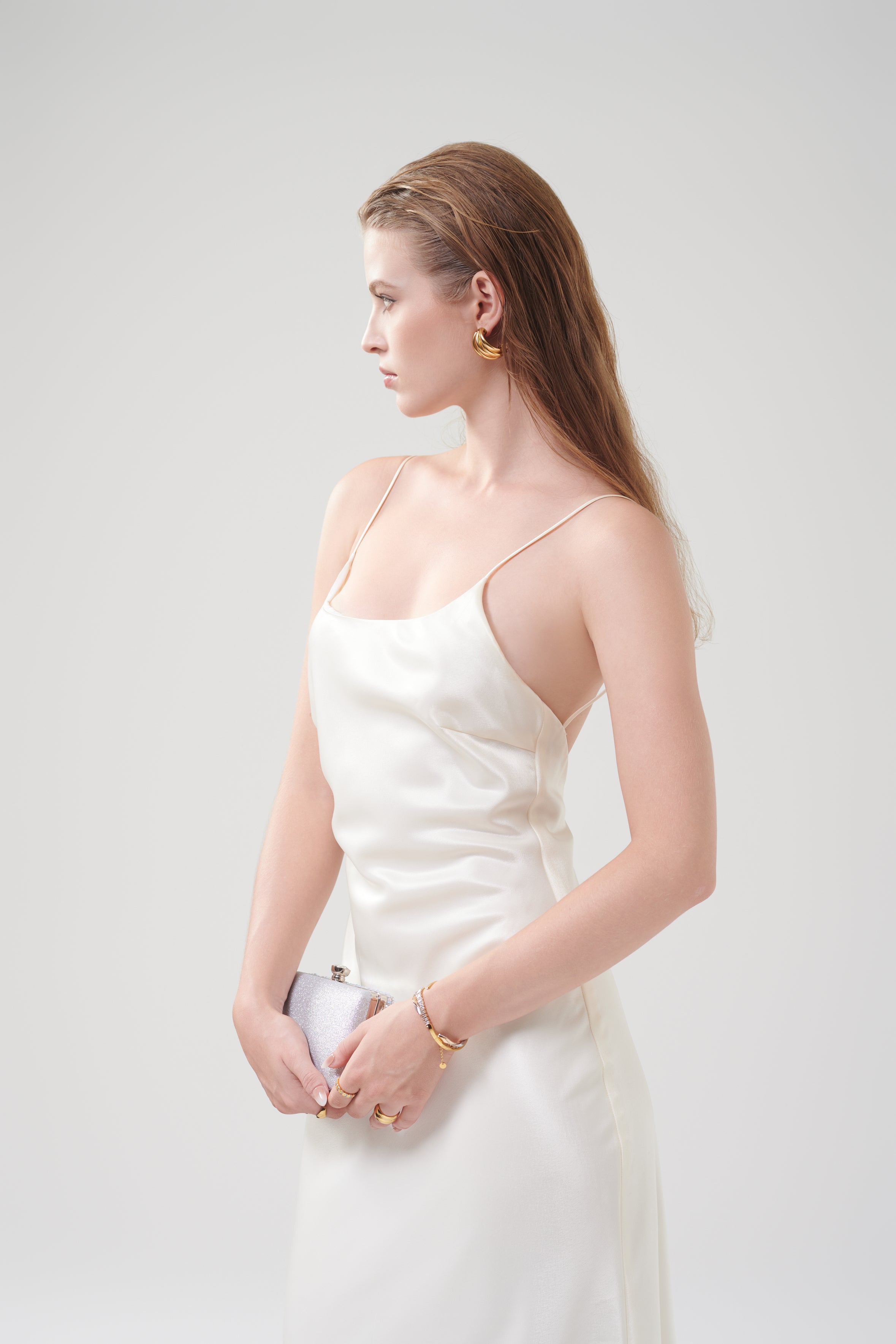 EMMA SATIN GOWN - Cream