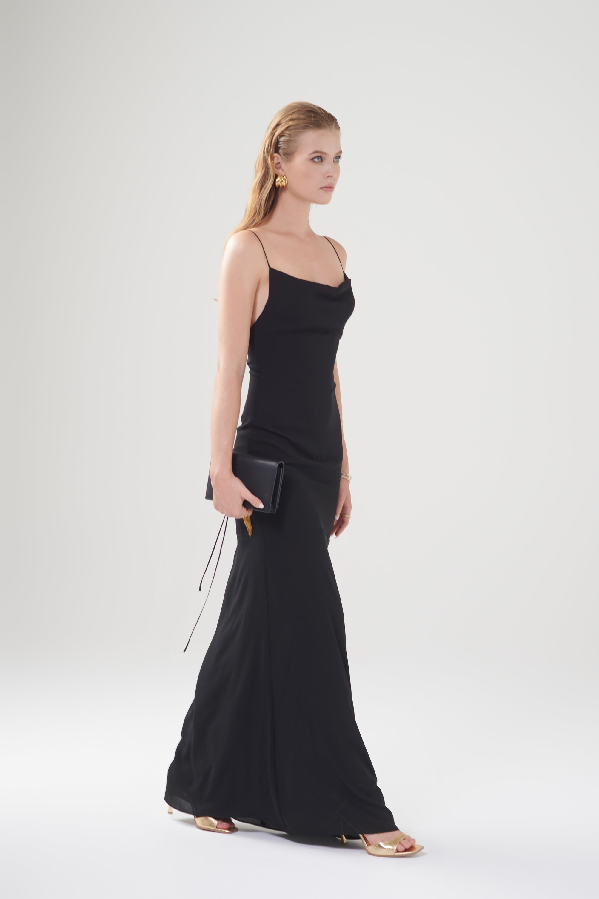 ASHLEY CHIFFON GOWN - Black