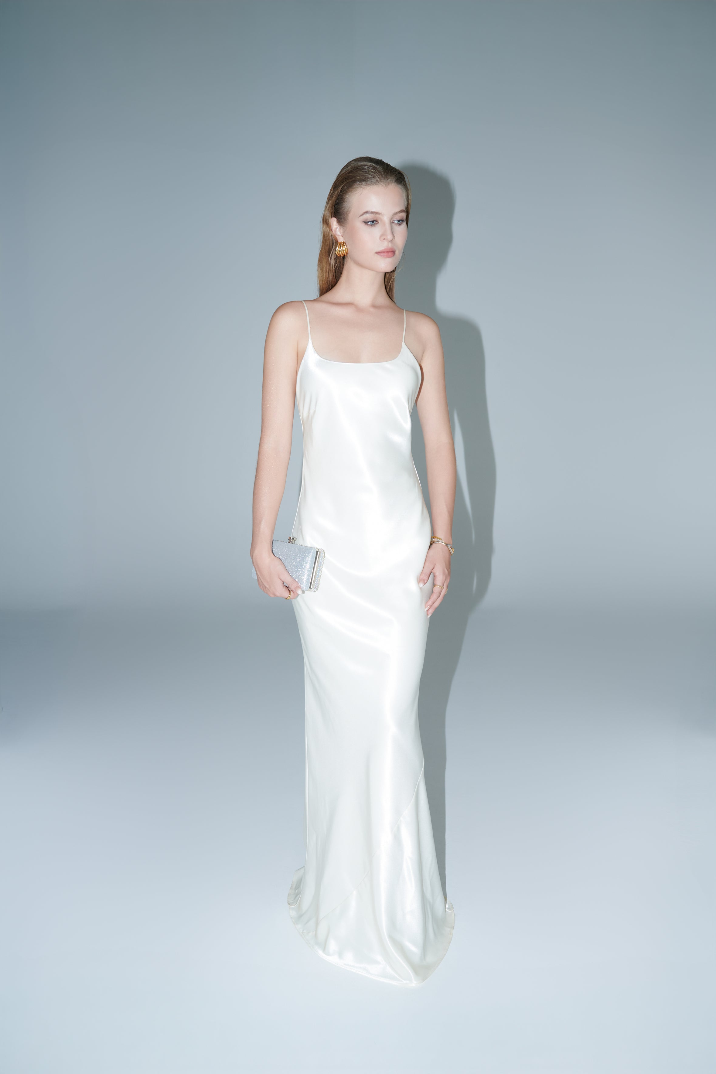 EMMA SATIN GOWN - Cream