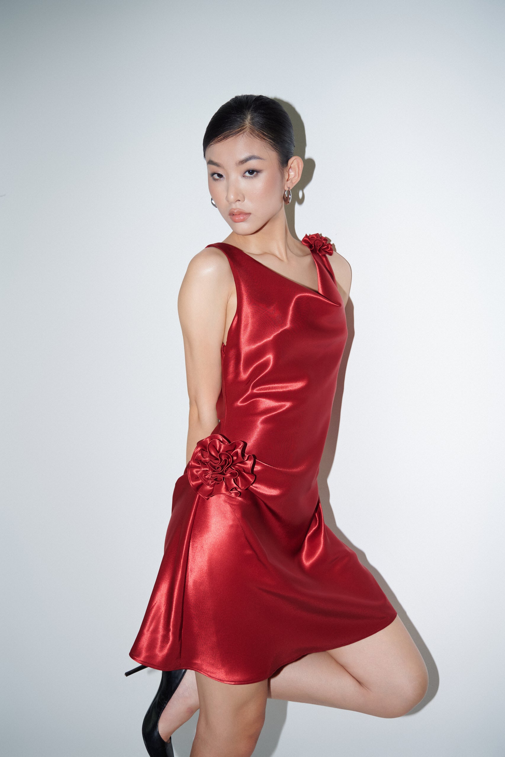 HAILEY MINI DRESS - AZALEA RED