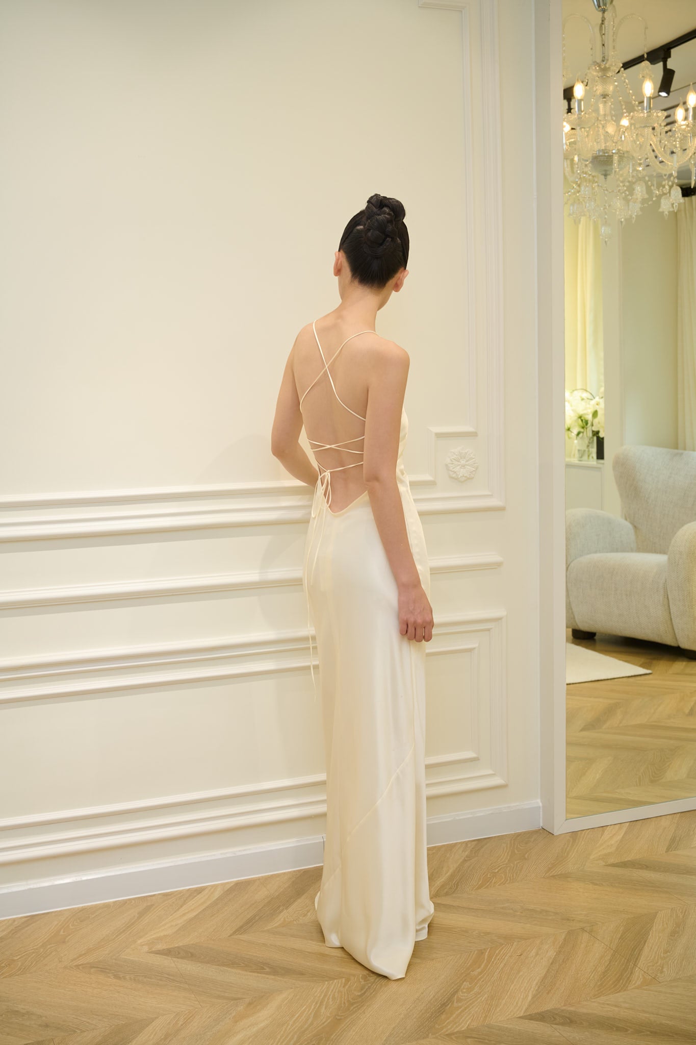 Amber back-tie Gown - CREAM