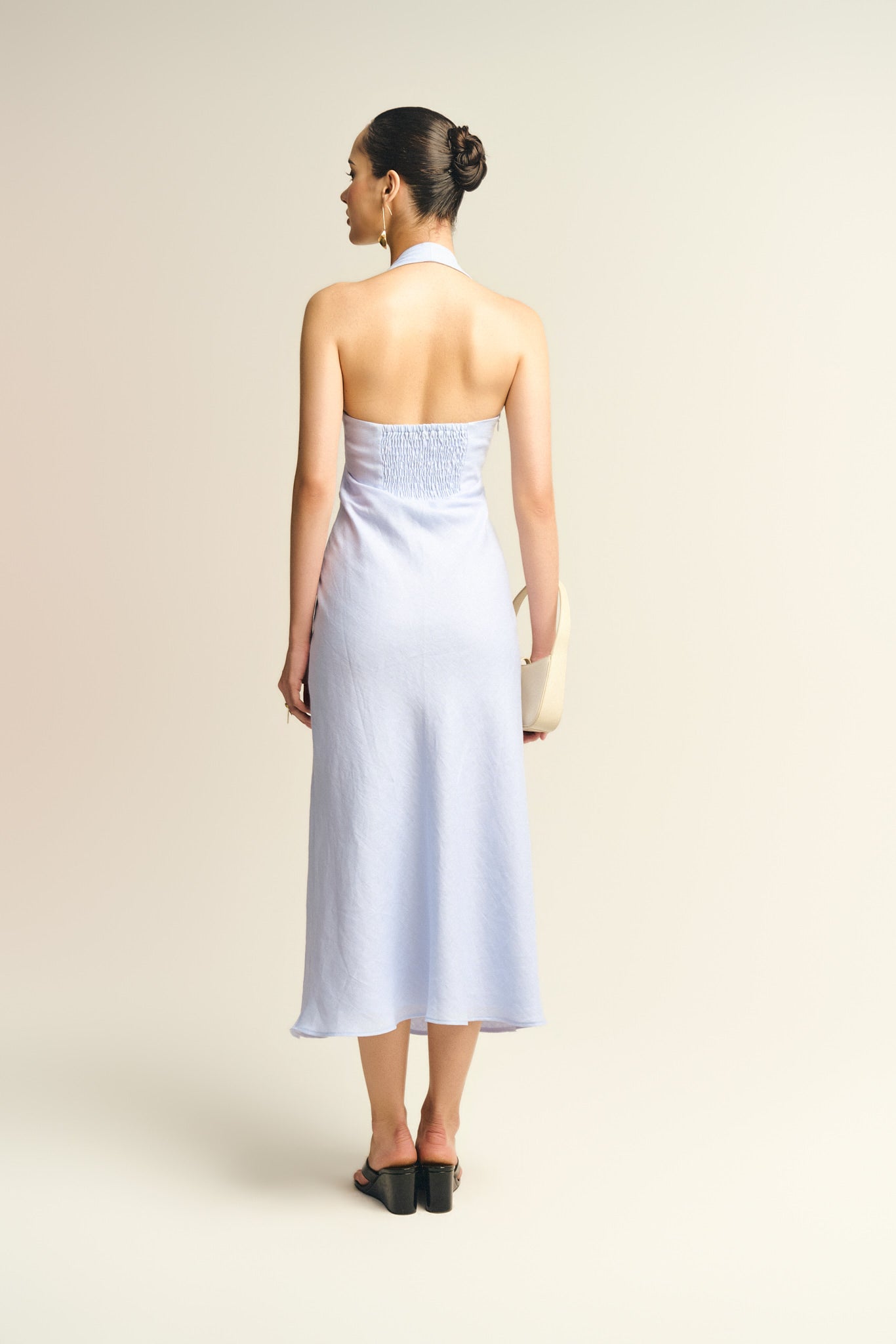 MALENA LINEN DRESS - BABY BLUE