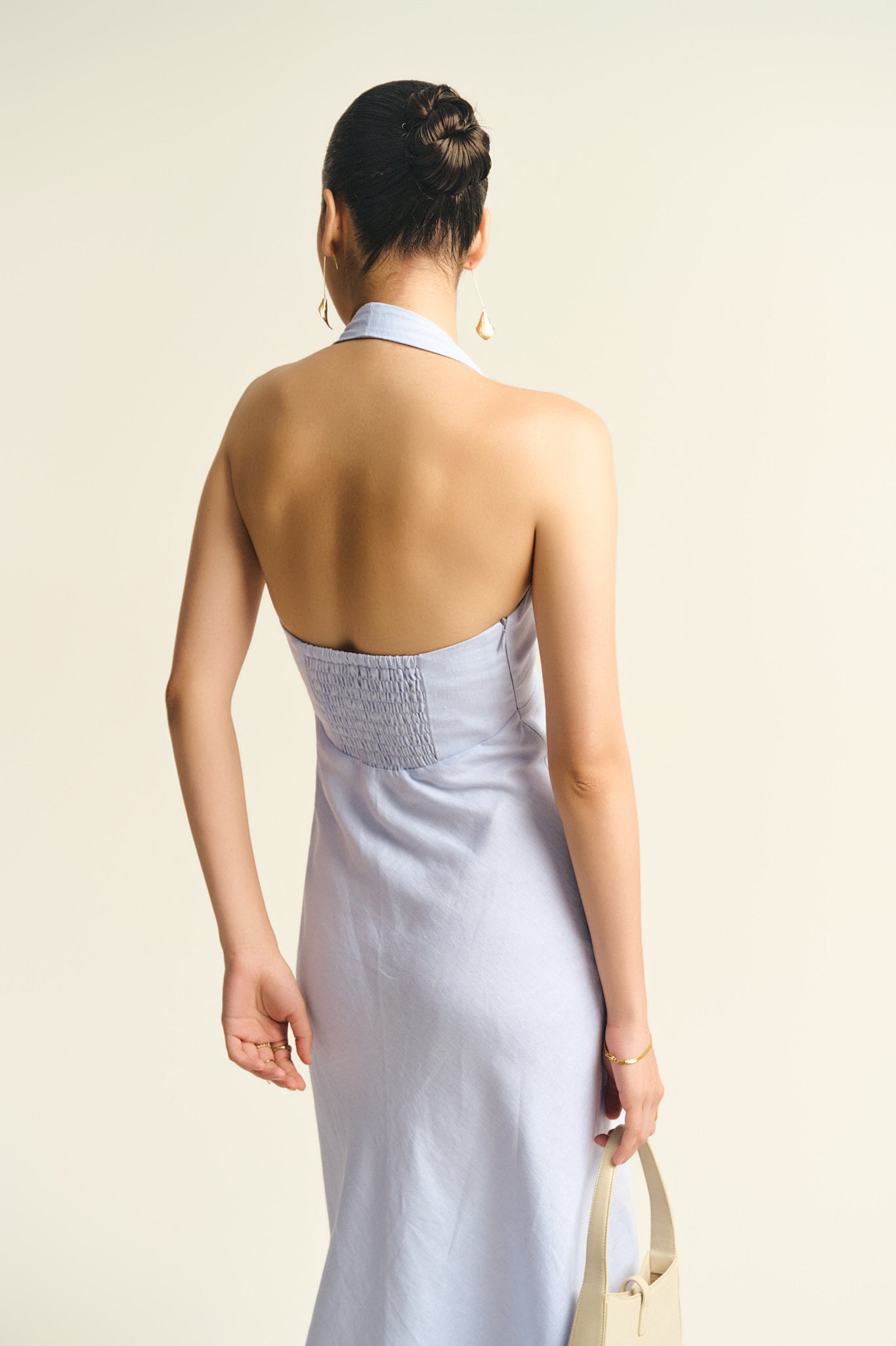 MALENA LINEN DRESS - BABY BLUE