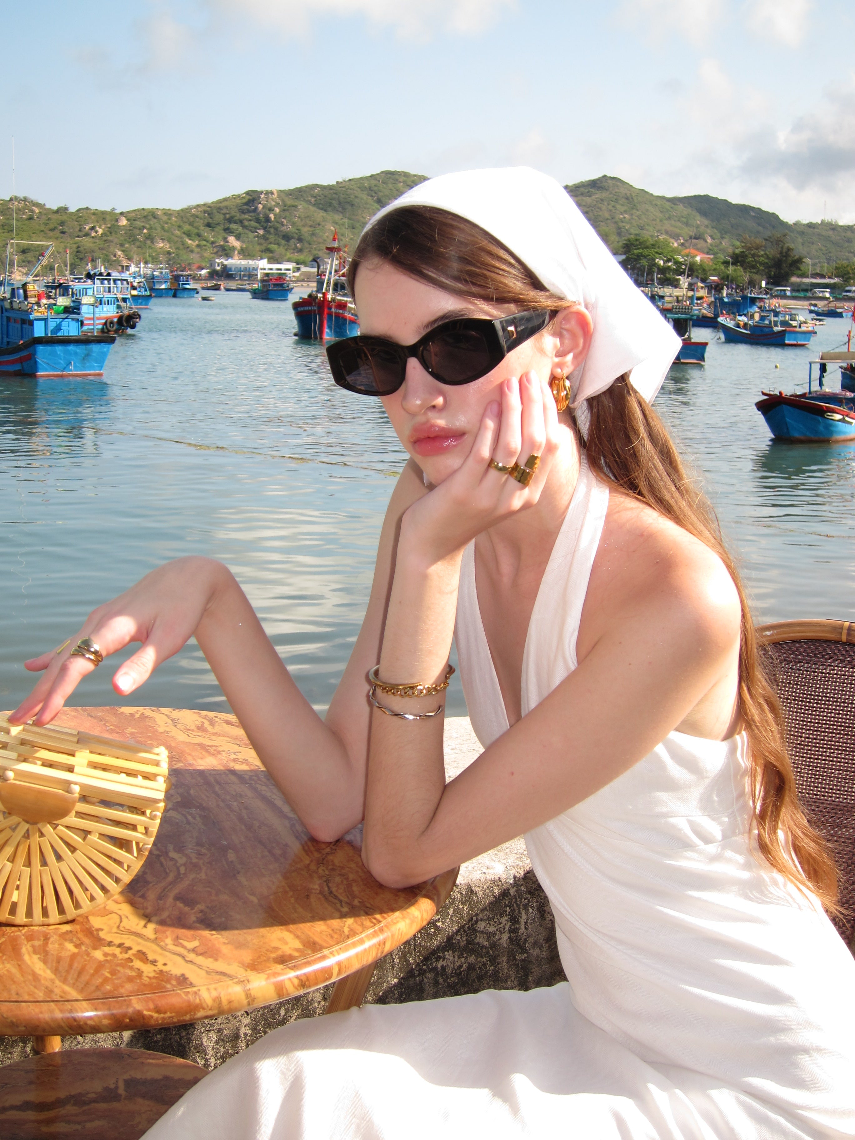 MALENA LINEN DRESS - WHITE
