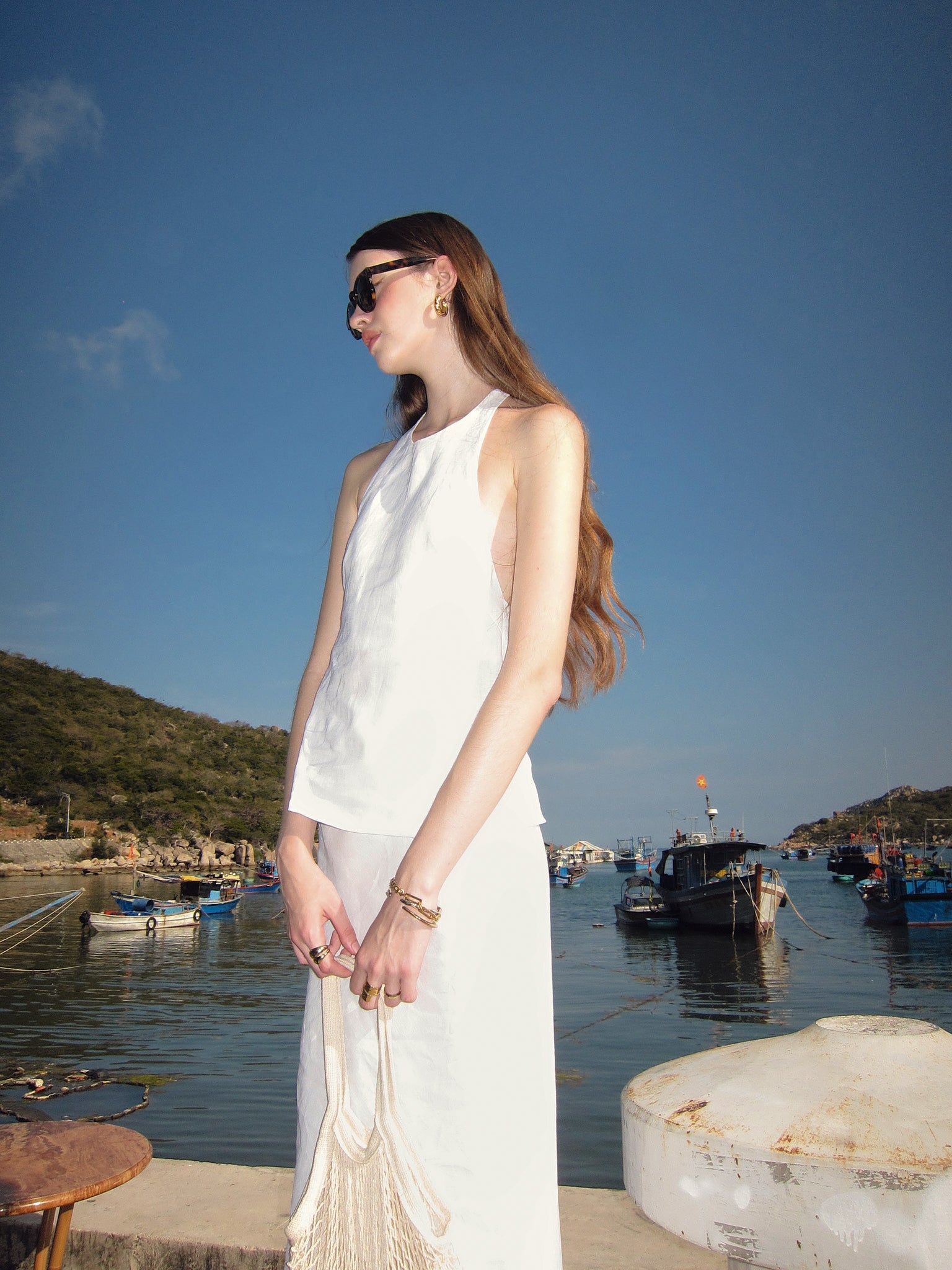 JENNY LINEN TOP - WHITE