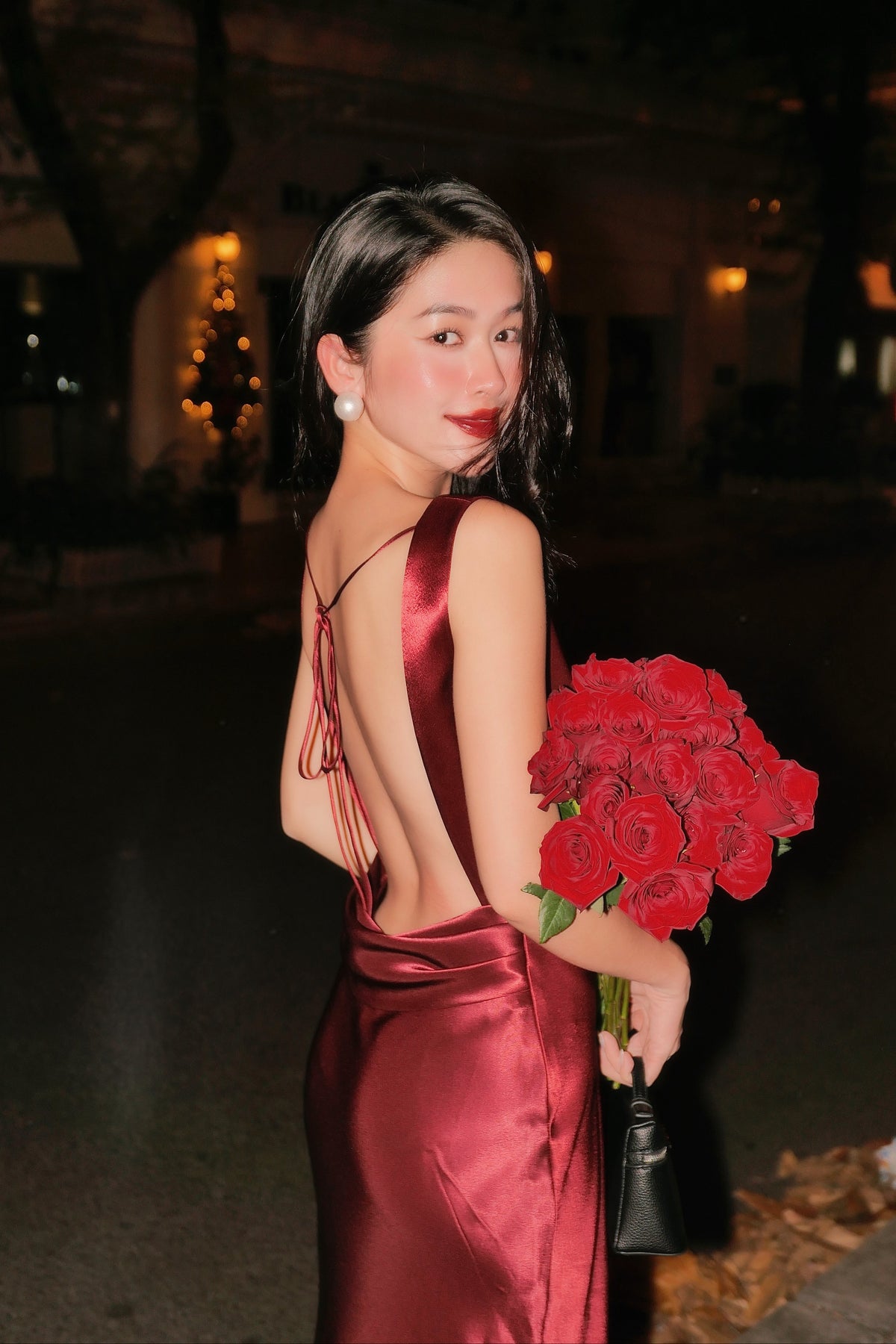 MAISIE SATIN GOWN - RED RUBY