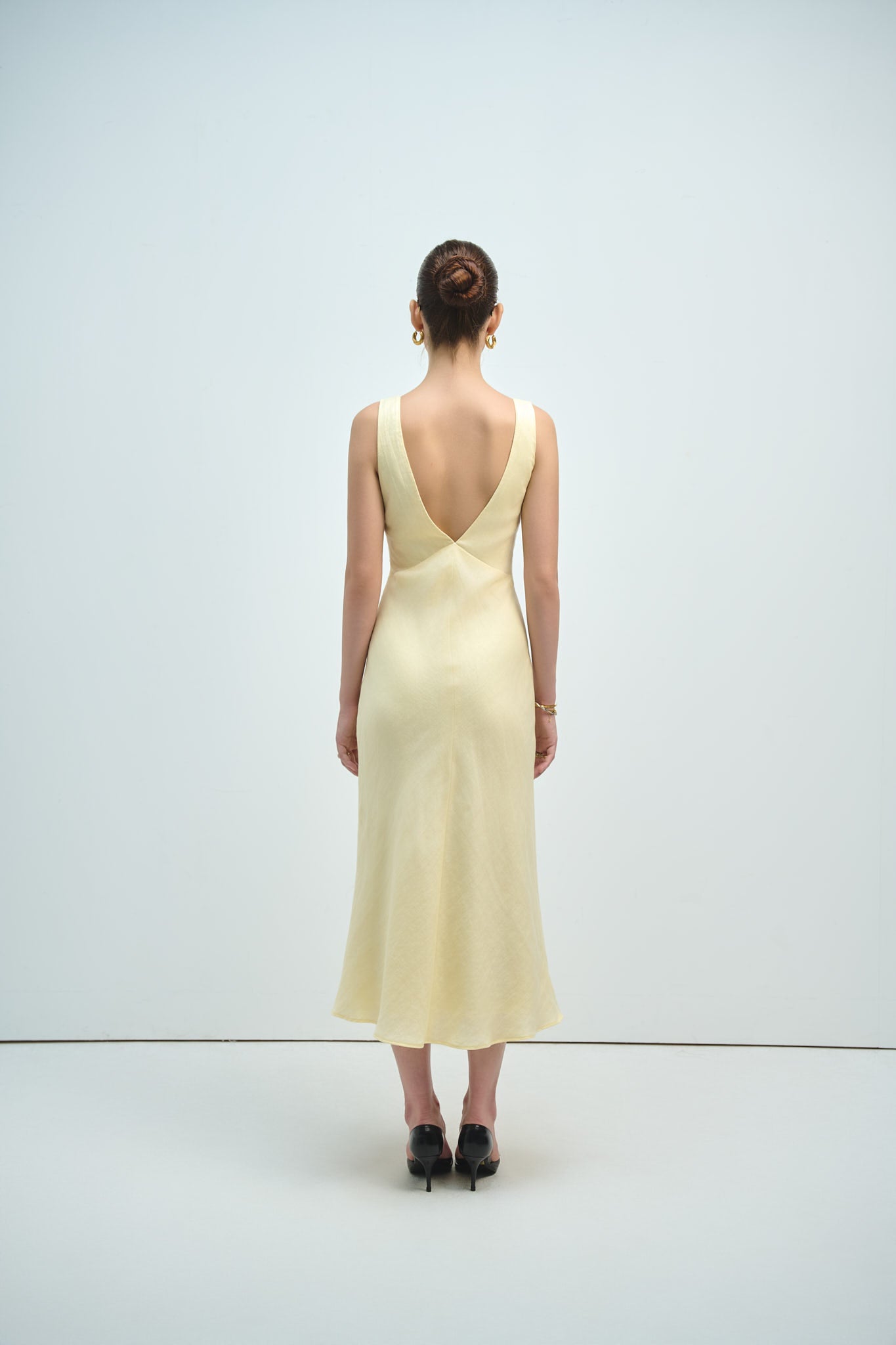 MAISIE LINEN MIDI DRESS - DAFFODIL