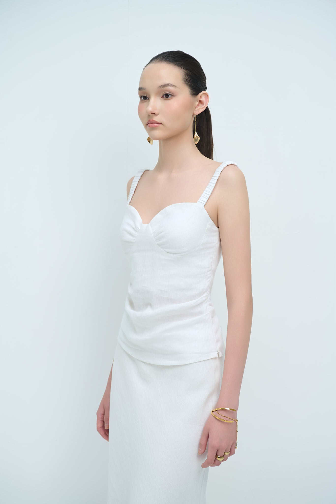 MAYA LINEN TOP - WHITE