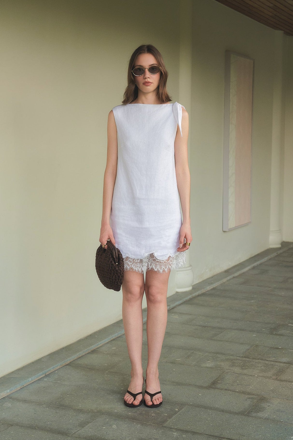 cecilia mini dress Cecilia Lace Linen Mini Dress