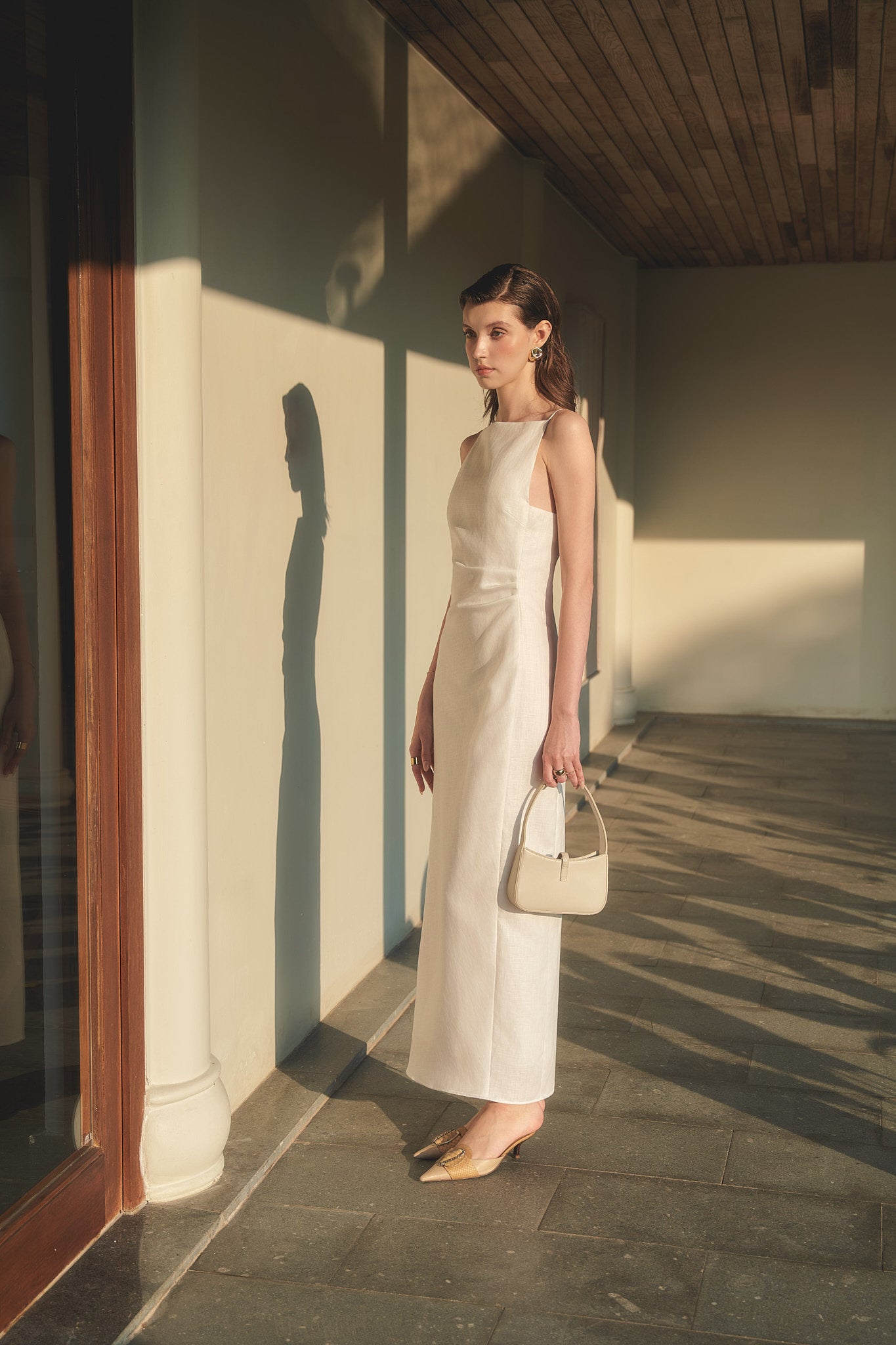 ELLIE LINEN DRESS - VANILLA