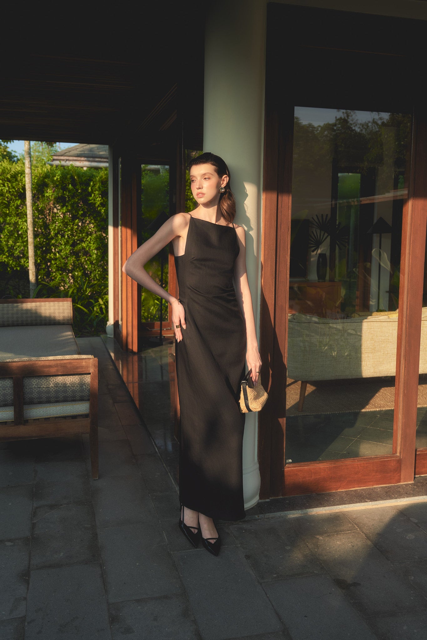 ELLIE LINEN DRESS - BLACK