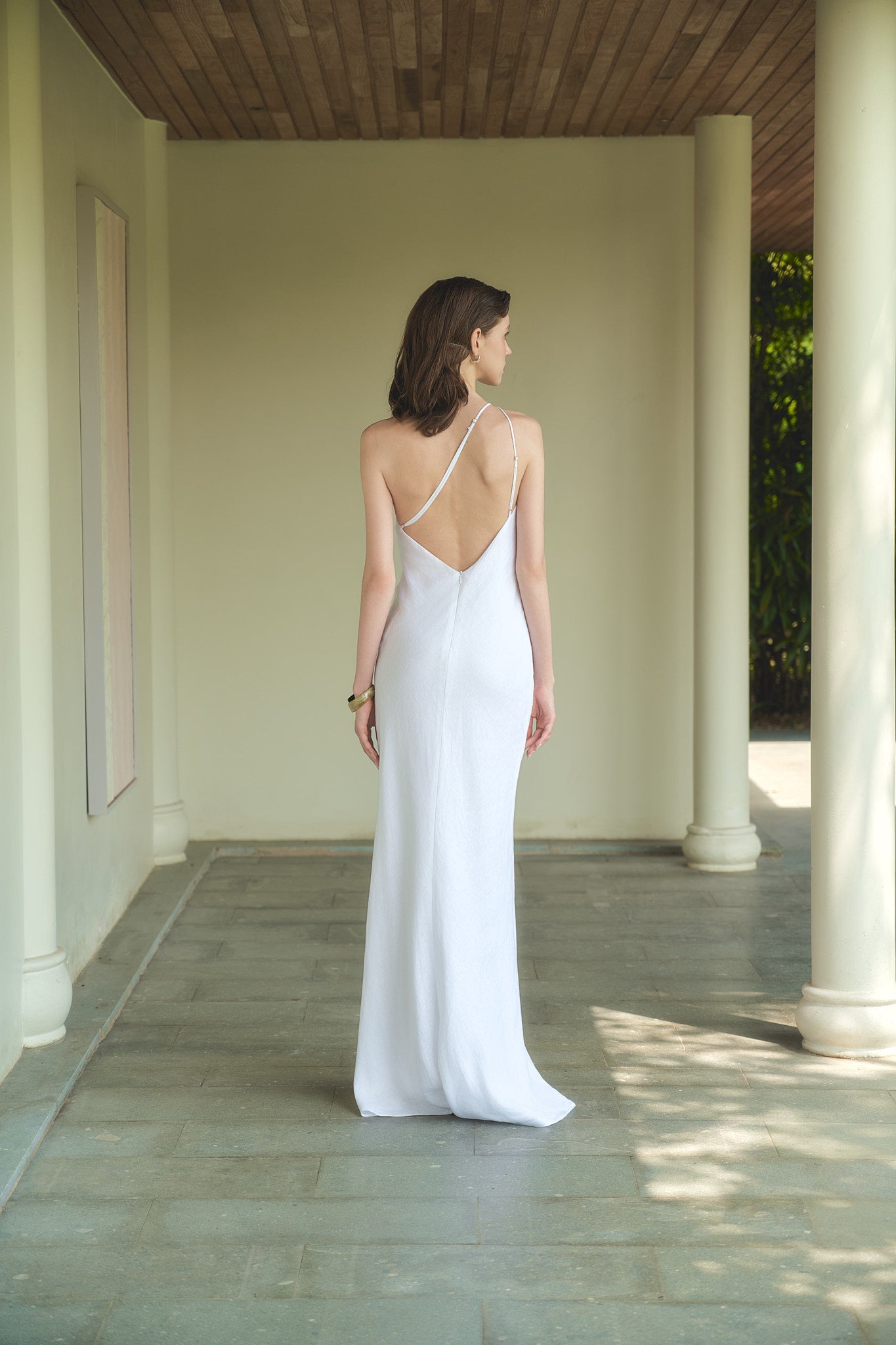 SYLVIA LINEN GOWN - WHITE