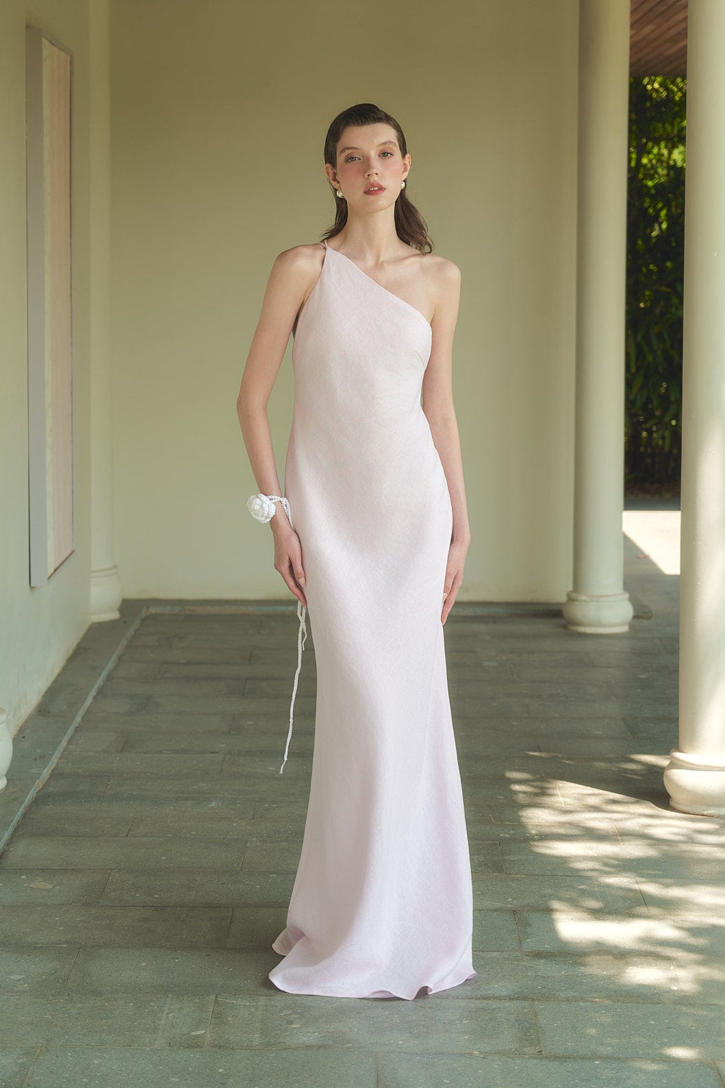 SYLVIA LINEN GOWN - LIGHT PINK