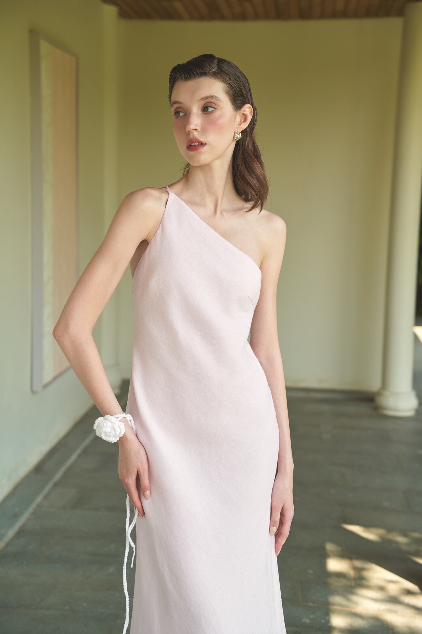SYLVIA LINEN GOWN - LIGHT PINK