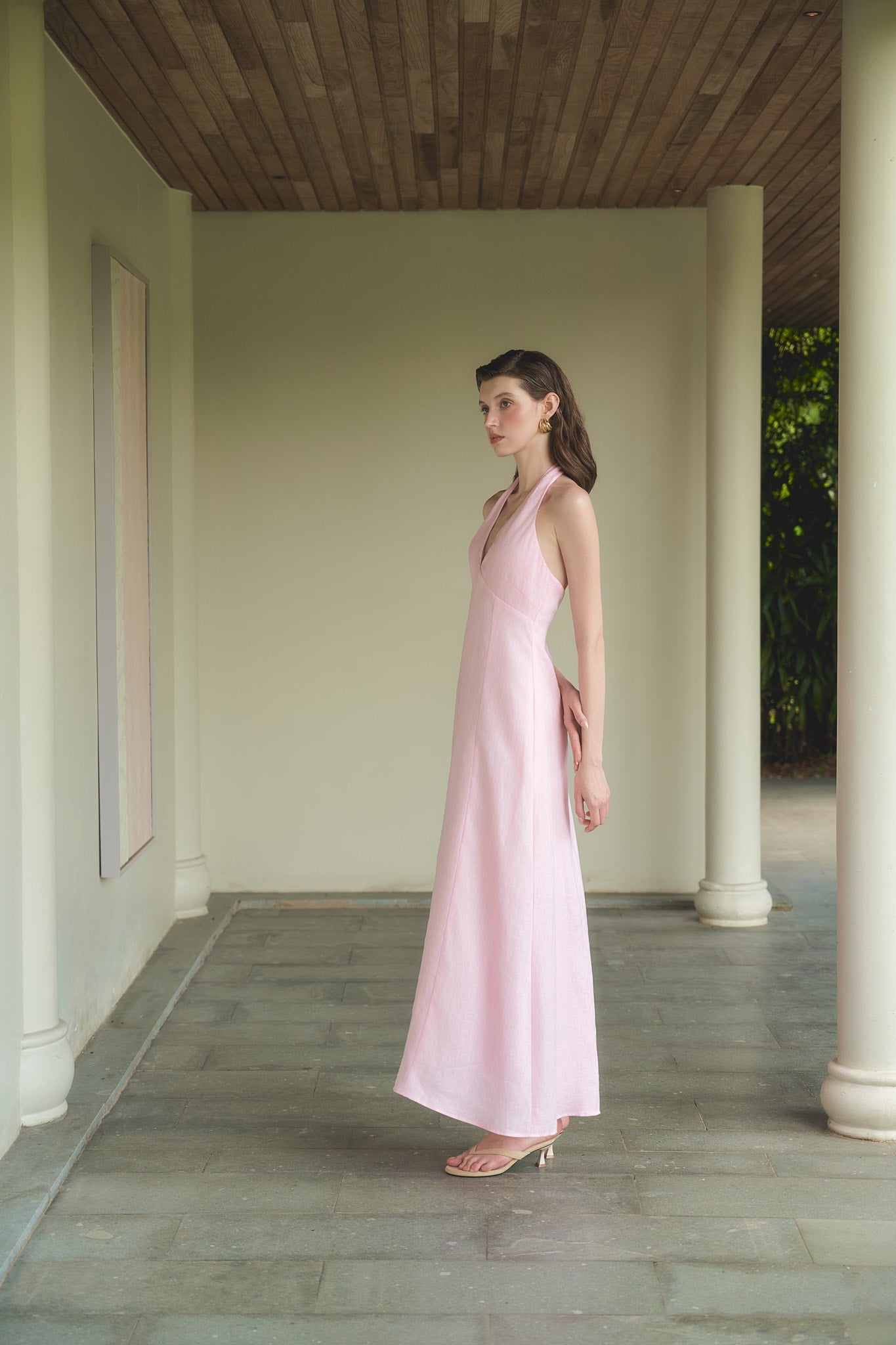 MADELYN LINEN DRESS - PINK