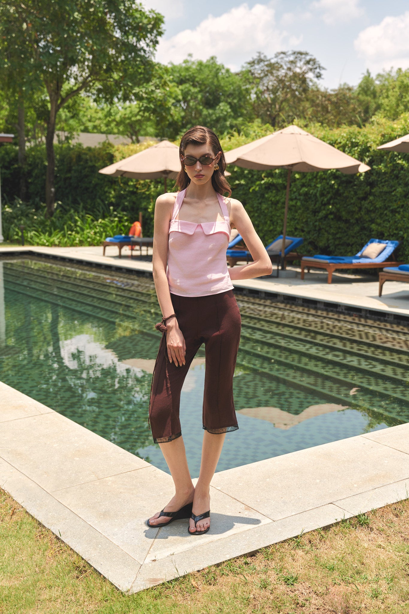 EMMIE LINEN TOP - PINK