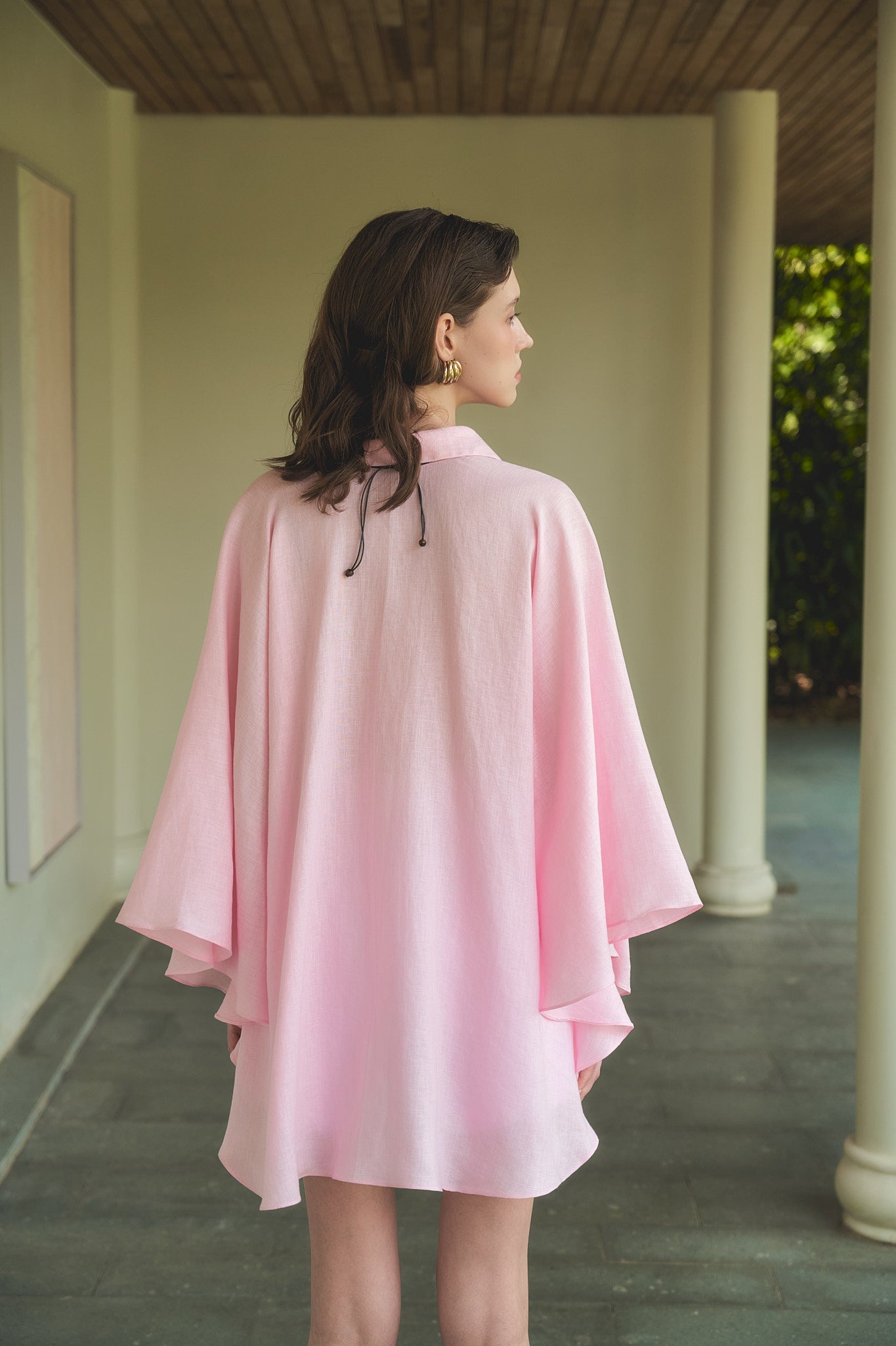 AMALFI LINEN BLOUSE - PINK
