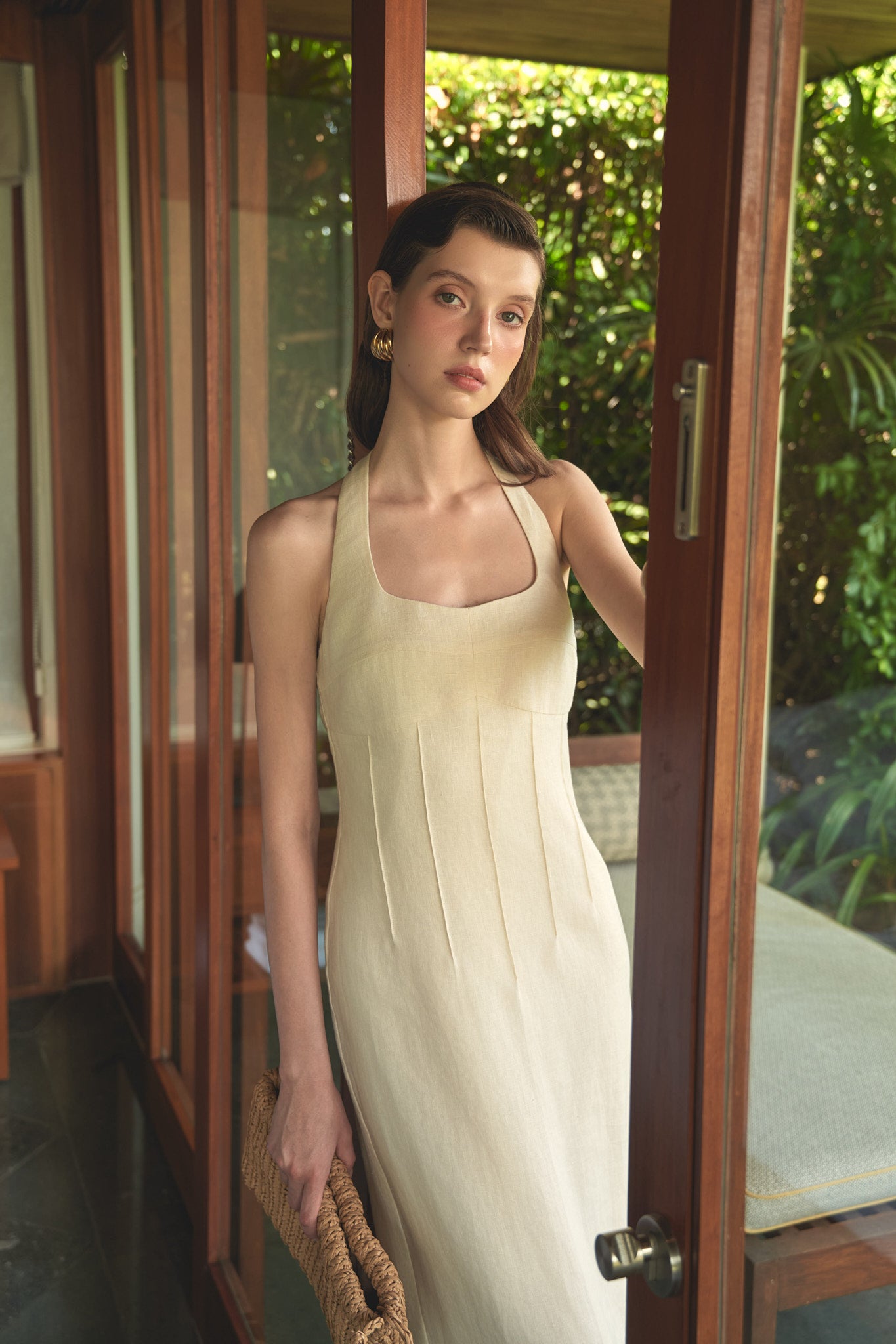 EMMA LINEN DRESS - VANILLA