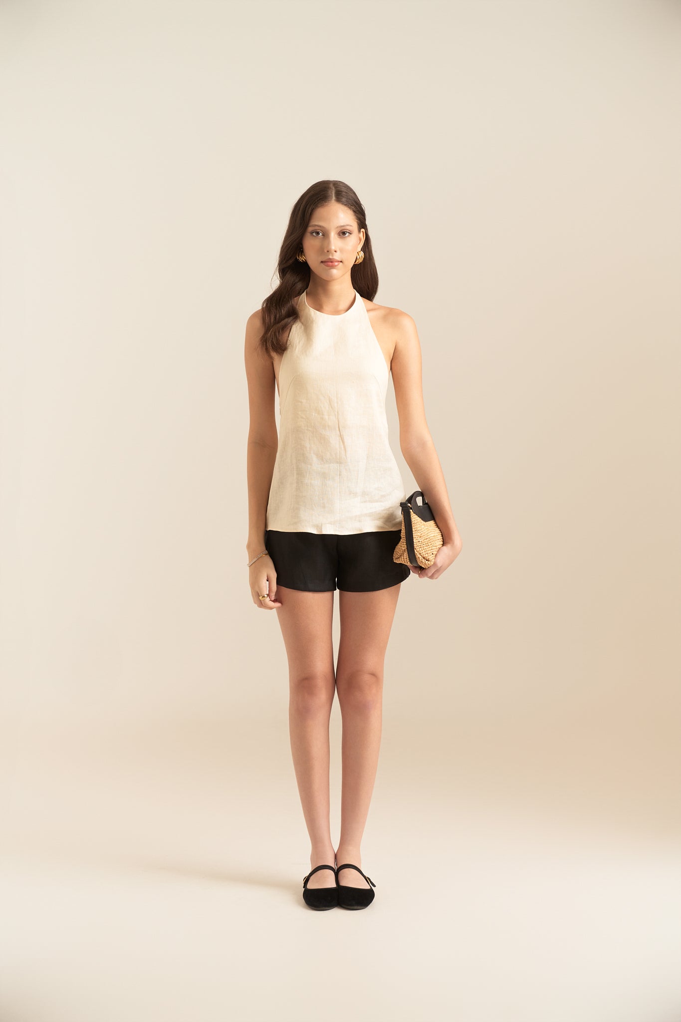 JENNY LINEN TOP - VANILLA