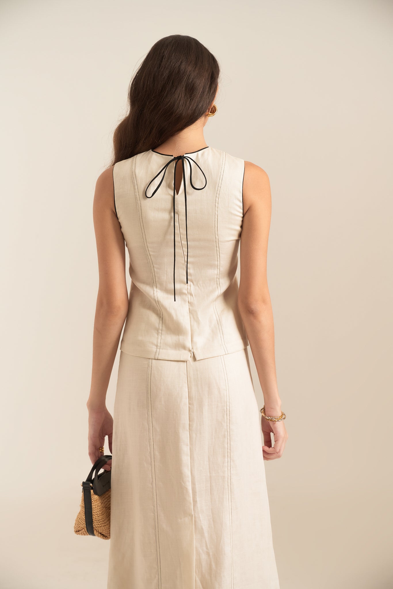 NATALLIE LINEN TOP - OFF WHITE