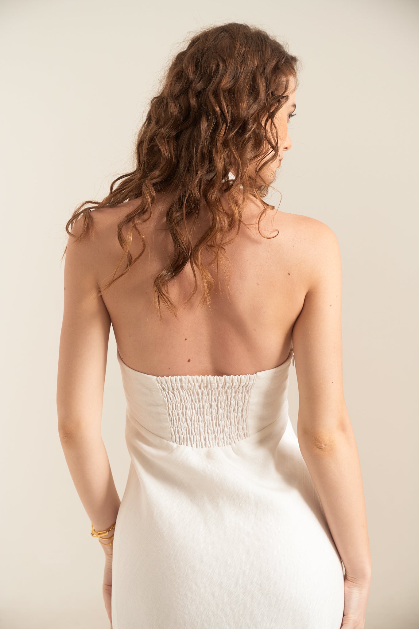 MALENA LINEN DRESS - WHITE