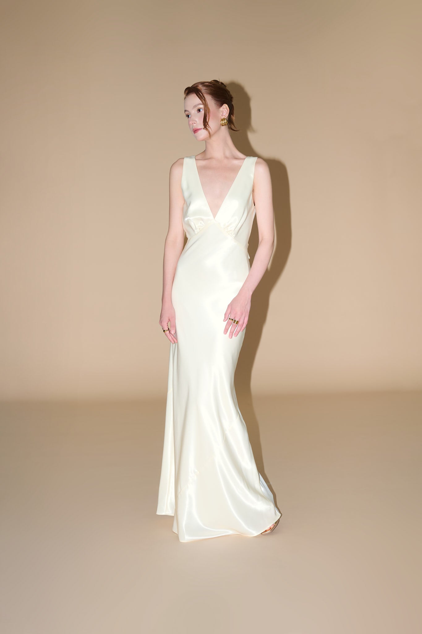 MAISIE SATIN GOWN - Pearl