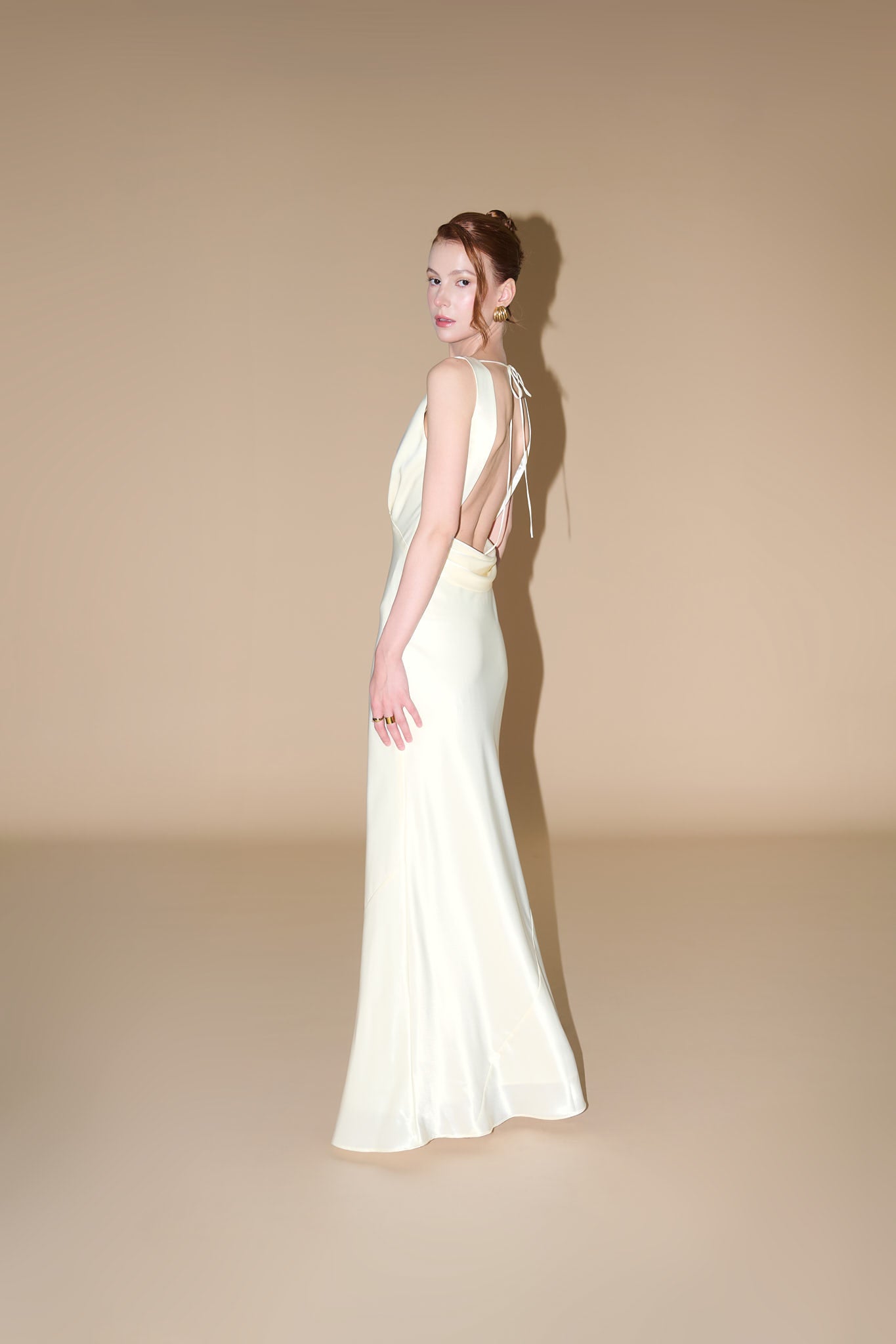 MAISIE SATIN GOWN - Pearl
