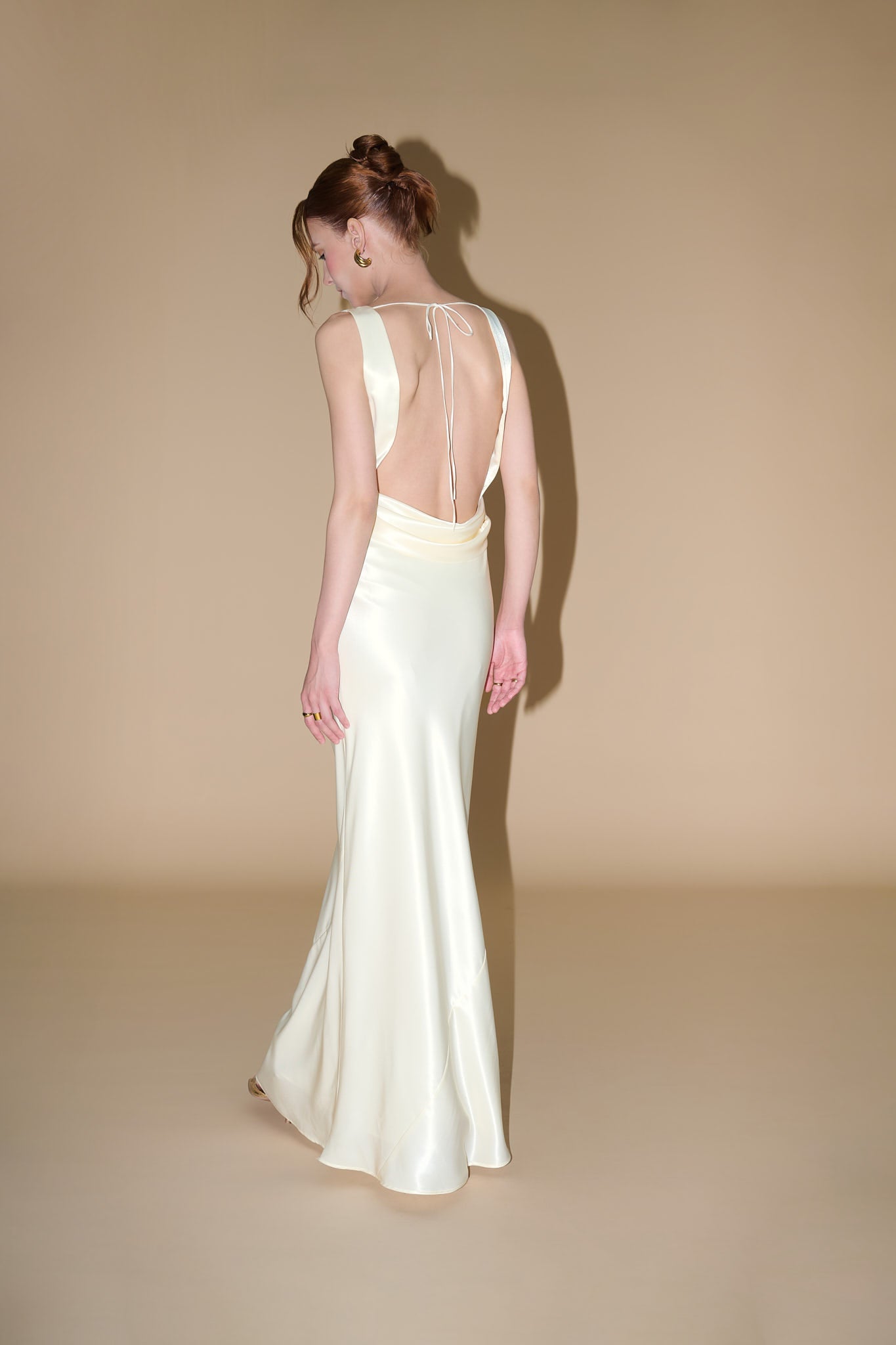 MAISIE SATIN GOWN - Pearl
