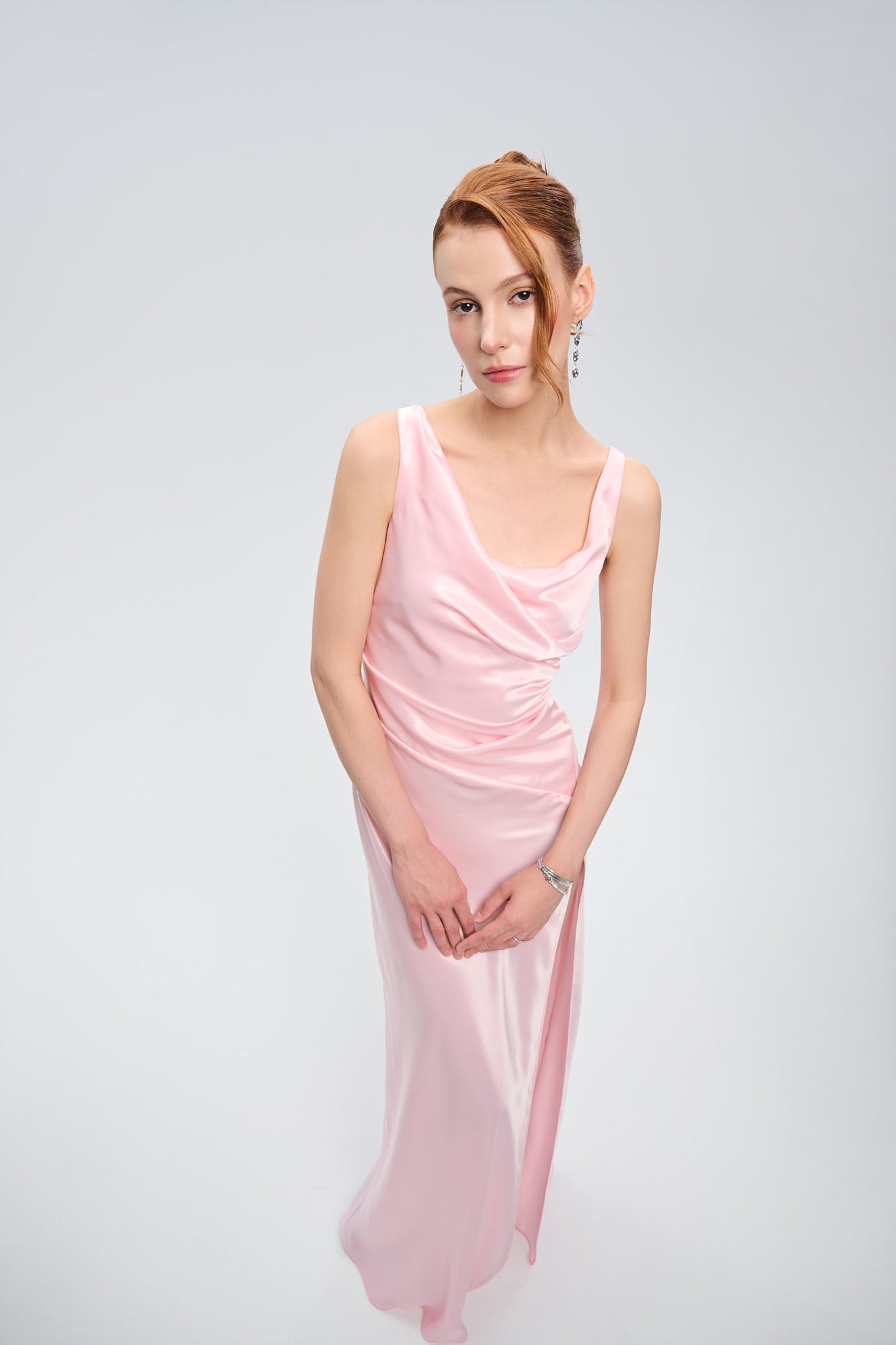FAIR LADY SATIN GOWN - Pink Sapphire