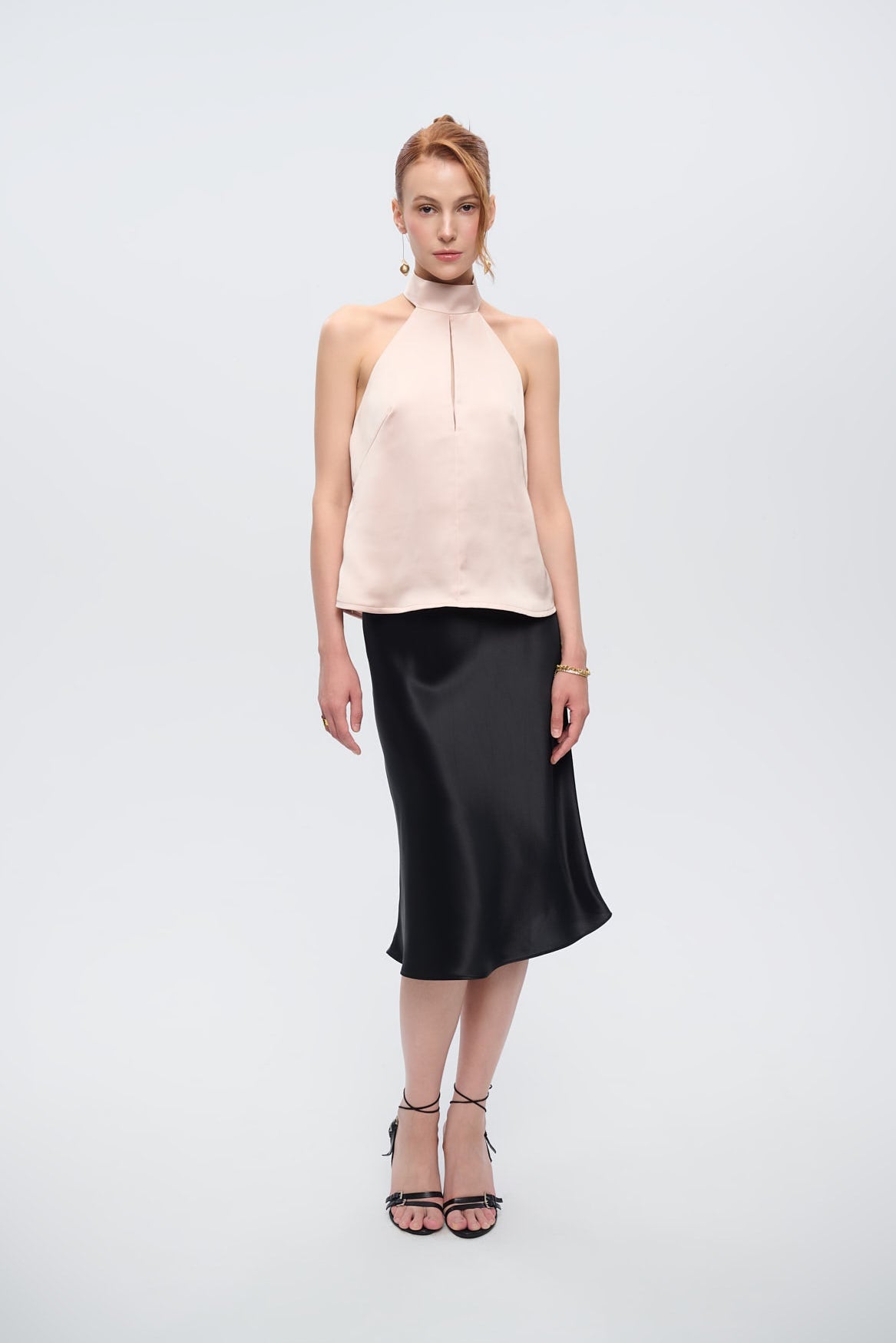 MIDI SATIN SKIRT - Black