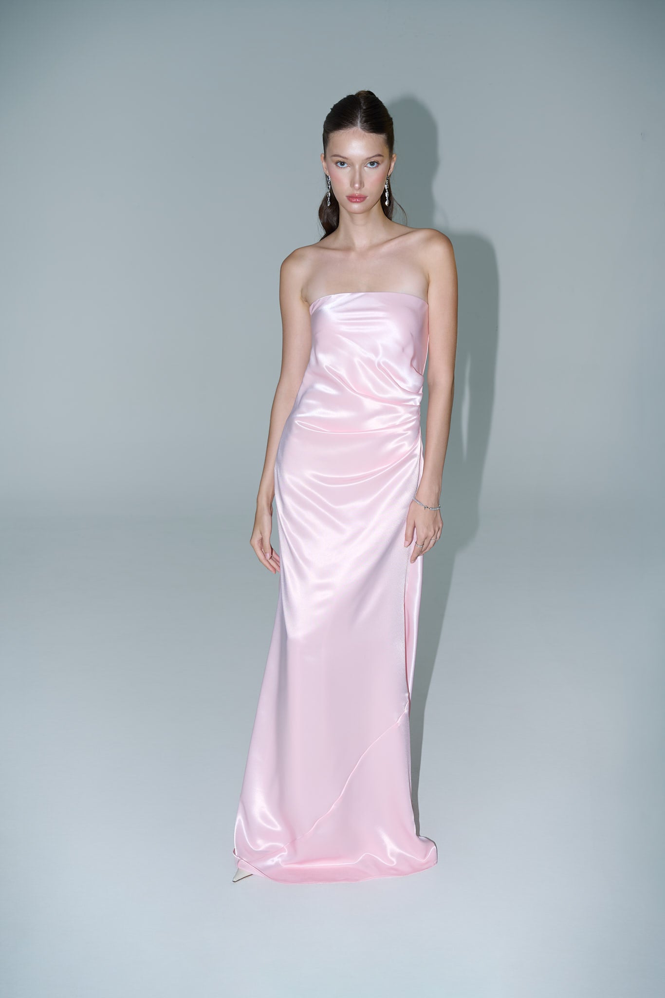 CHARLOTTE STRAPLESS DRAPED GOWN - Pink Sapphire