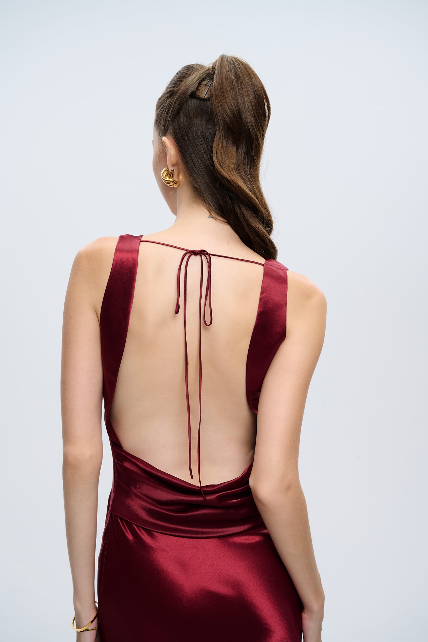 MAISIE SATIN GOWN - Red Ruby