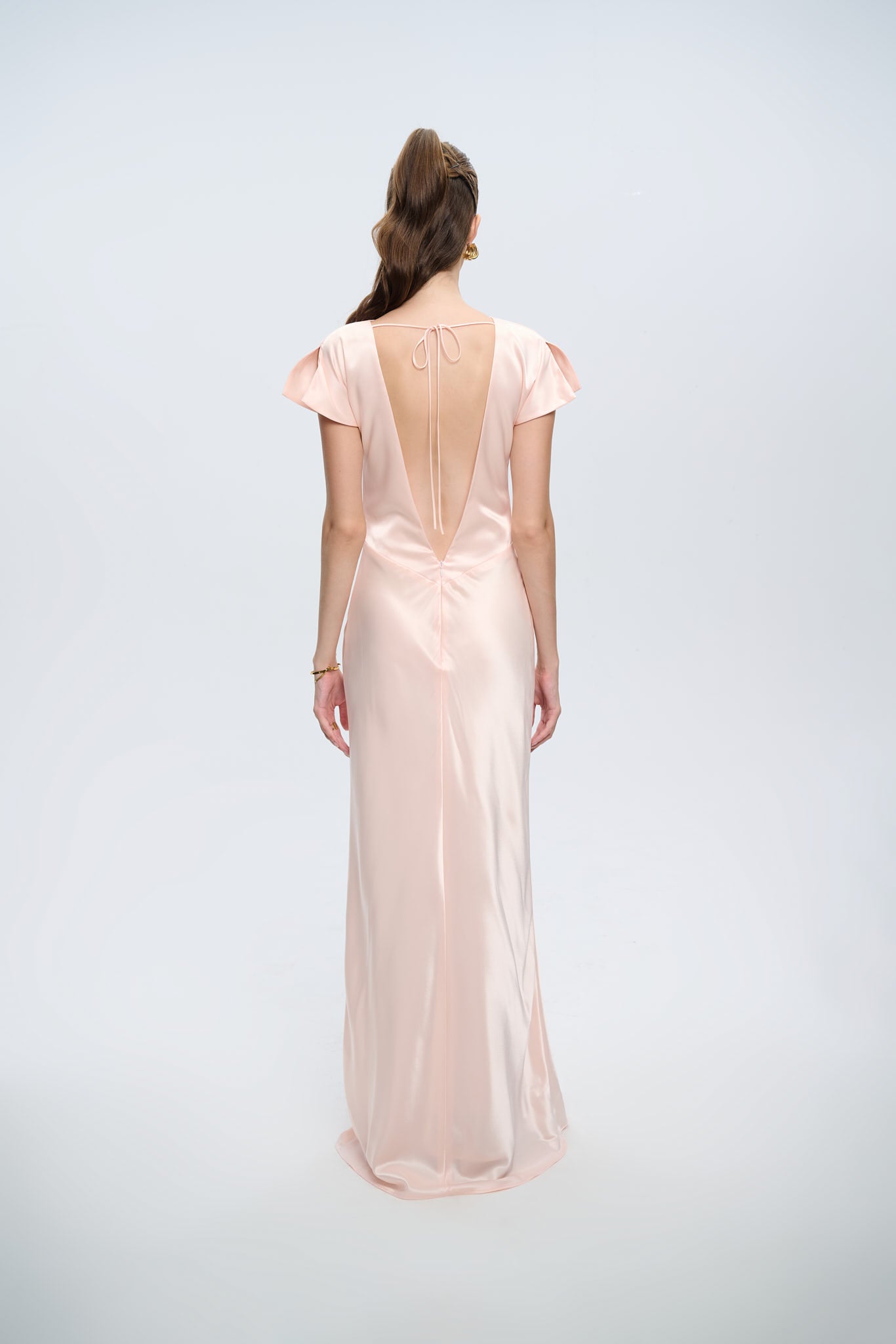 ELIZA BACKLESS SATIN GOWN - Pink Pearl