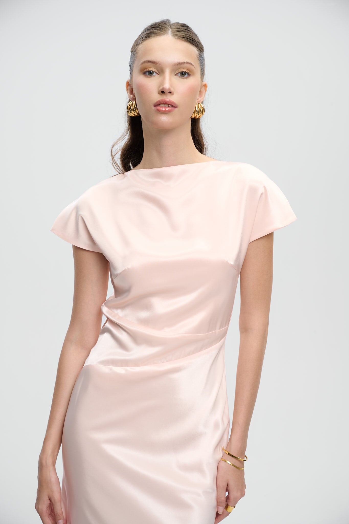 ELIZA BACKLESS SATIN GOWN - Pink Pearl