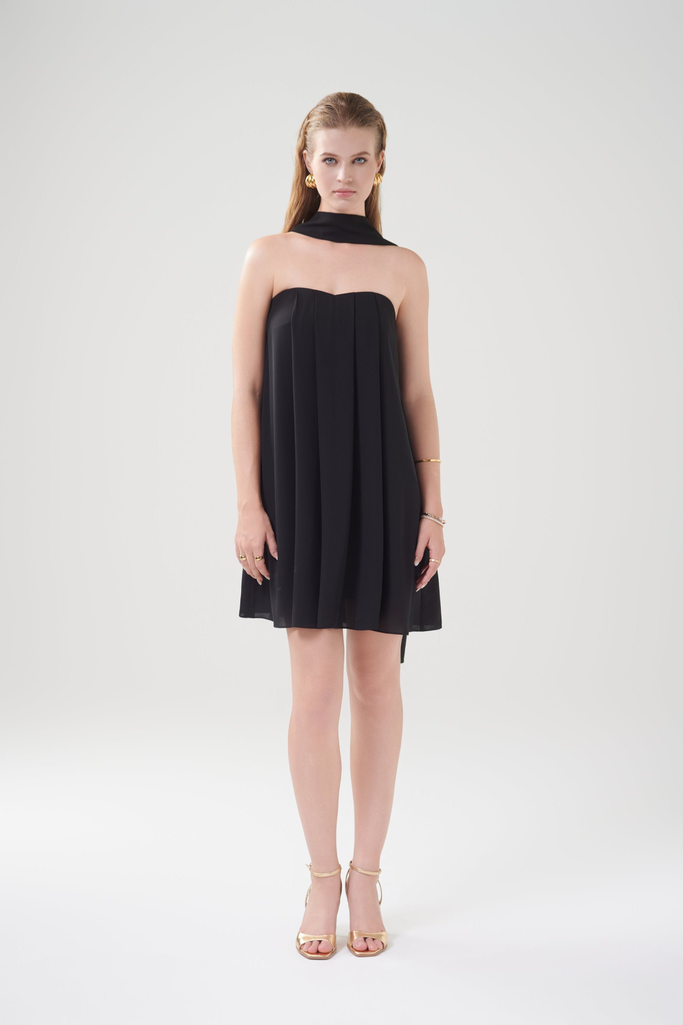 MIA CHIFFON FLOWY DRESS - Black
