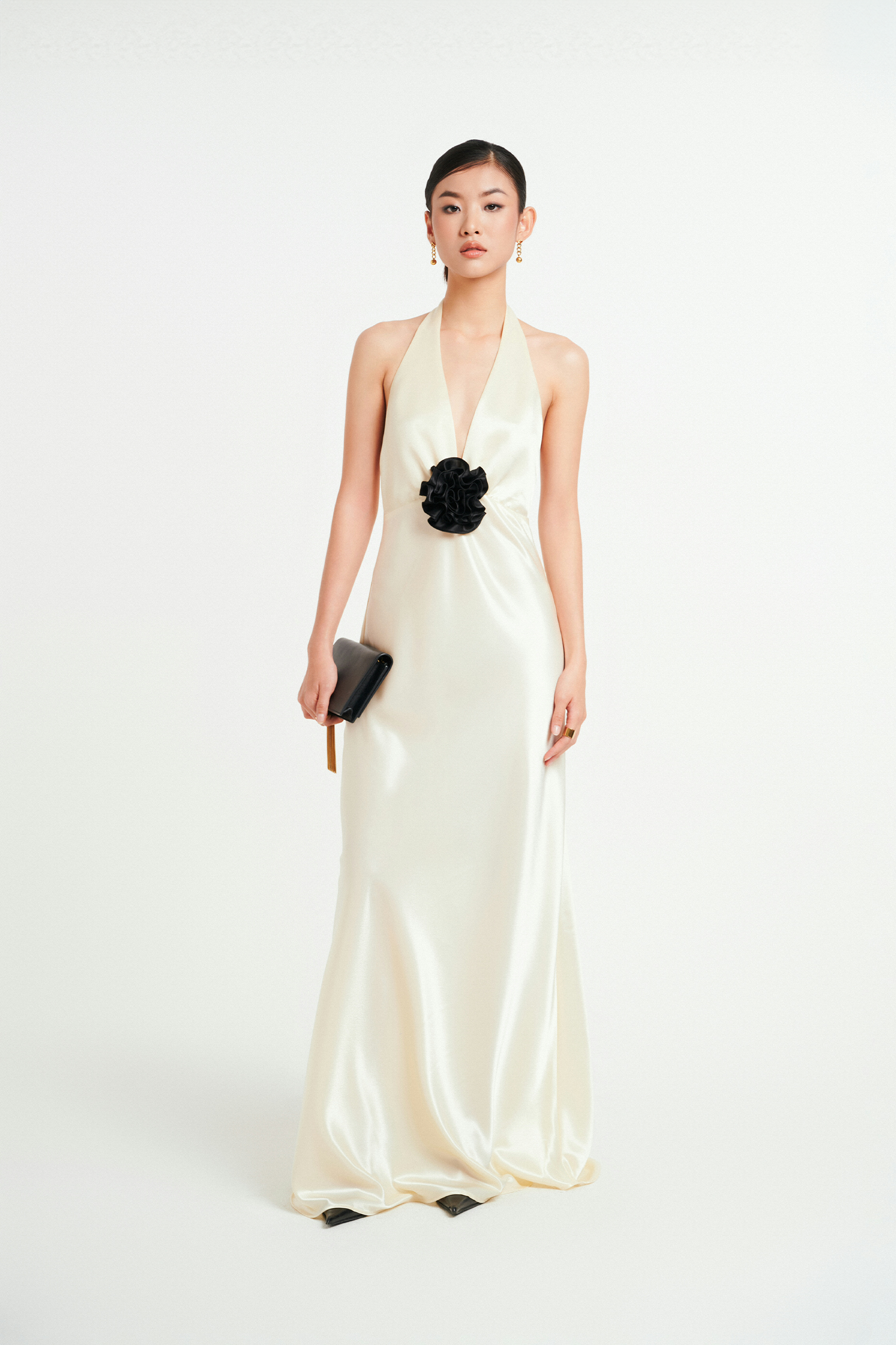 MARILYN ROSY DRESS - PEONY CREAM