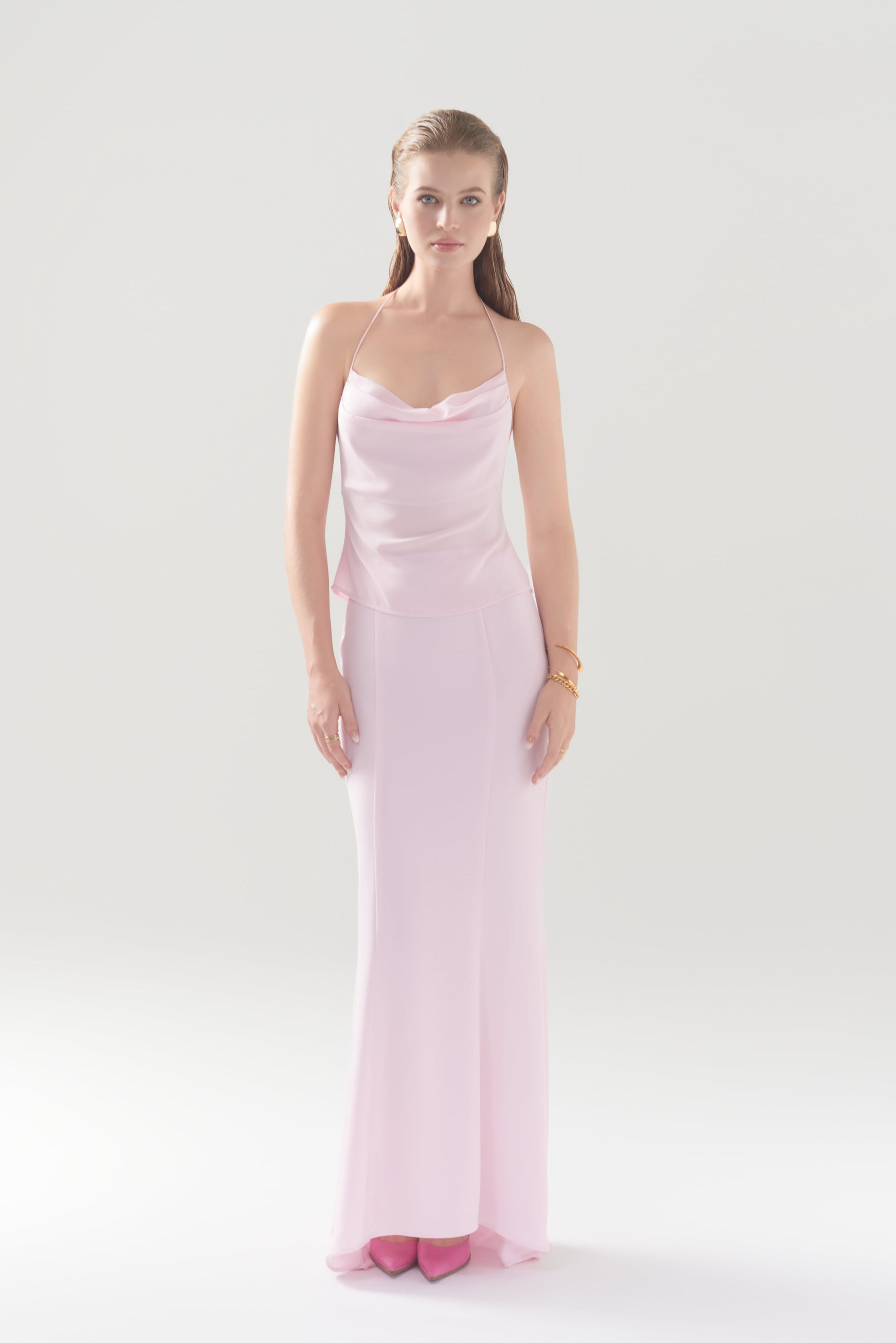 ROSY CHIFFON SET - Candy Pink