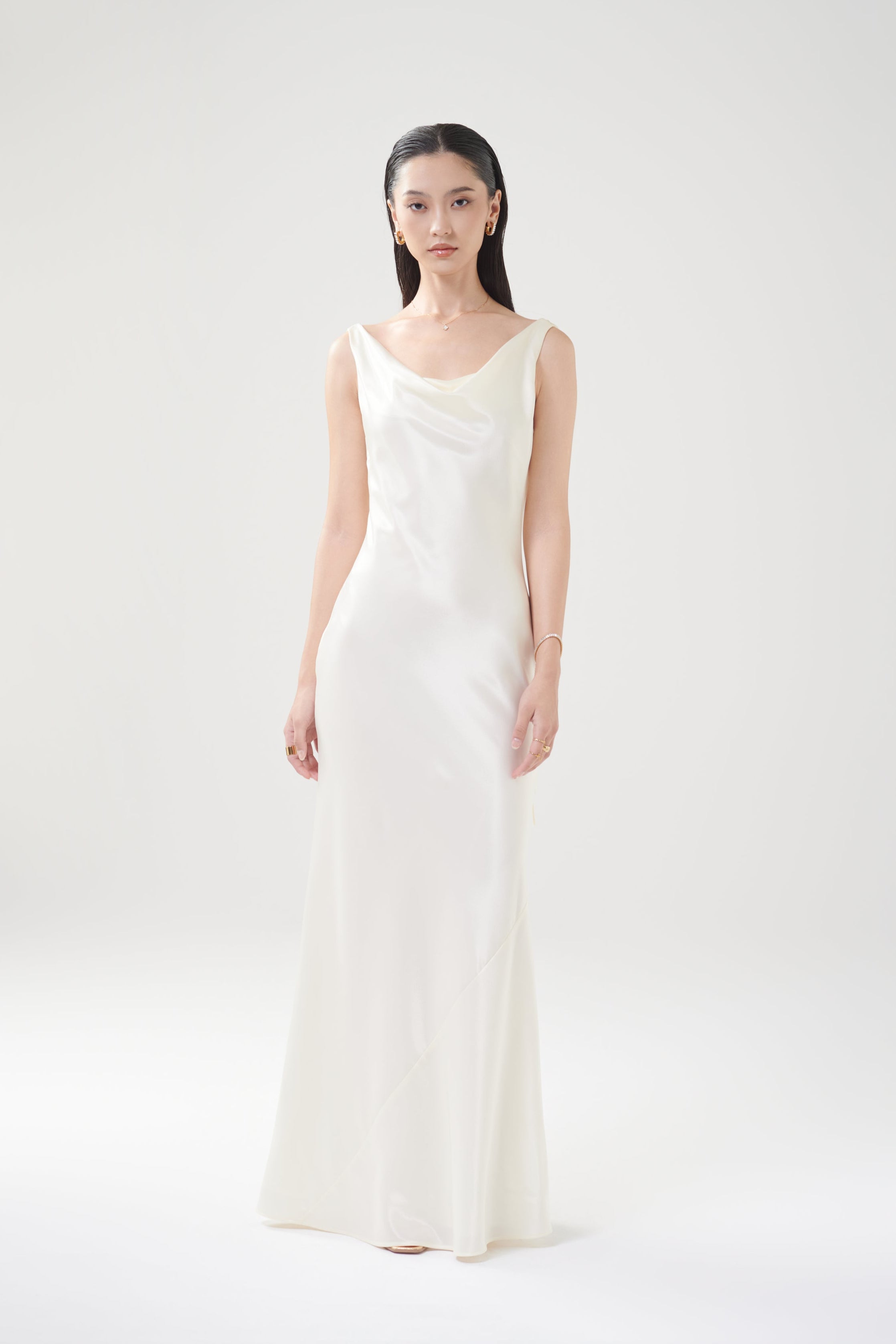 MY LADY SATIN GOWN - Cream
