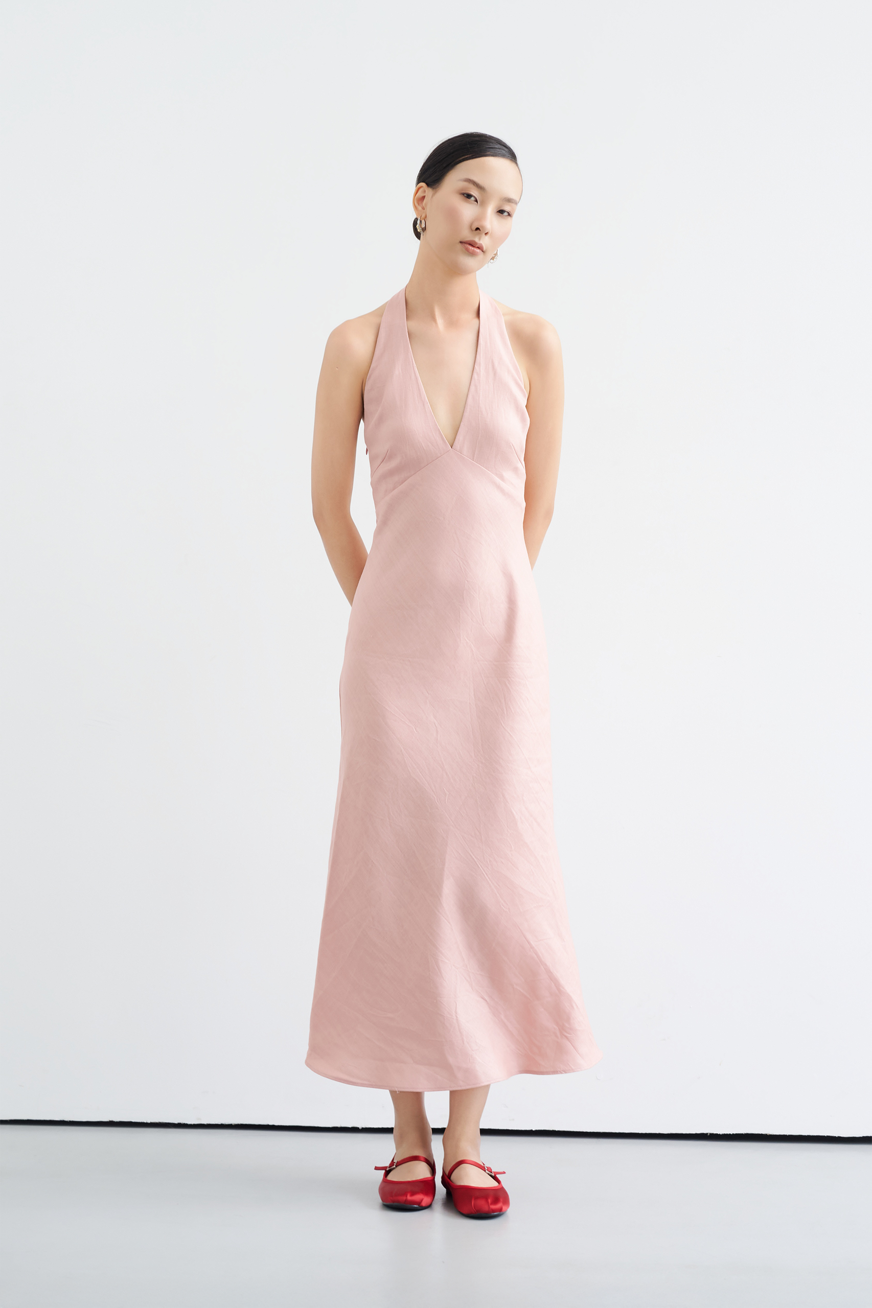 MALENA LINEN DRESS - Cotton Pink