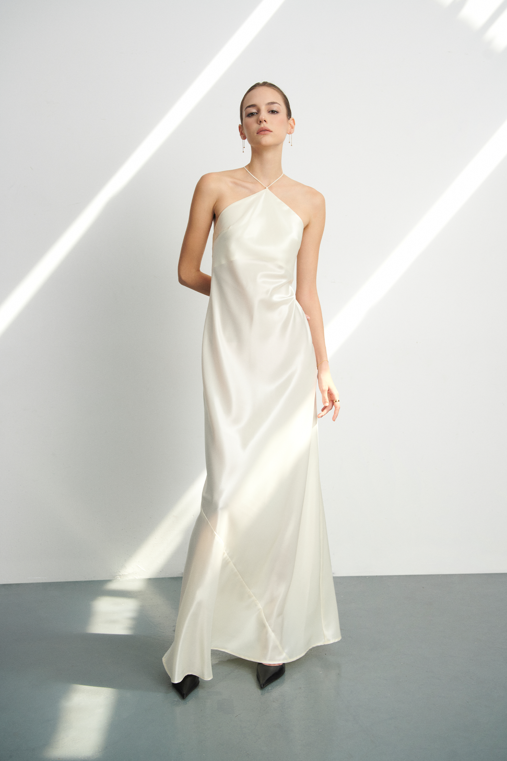 Sofia Halterneck Dress - WHITE