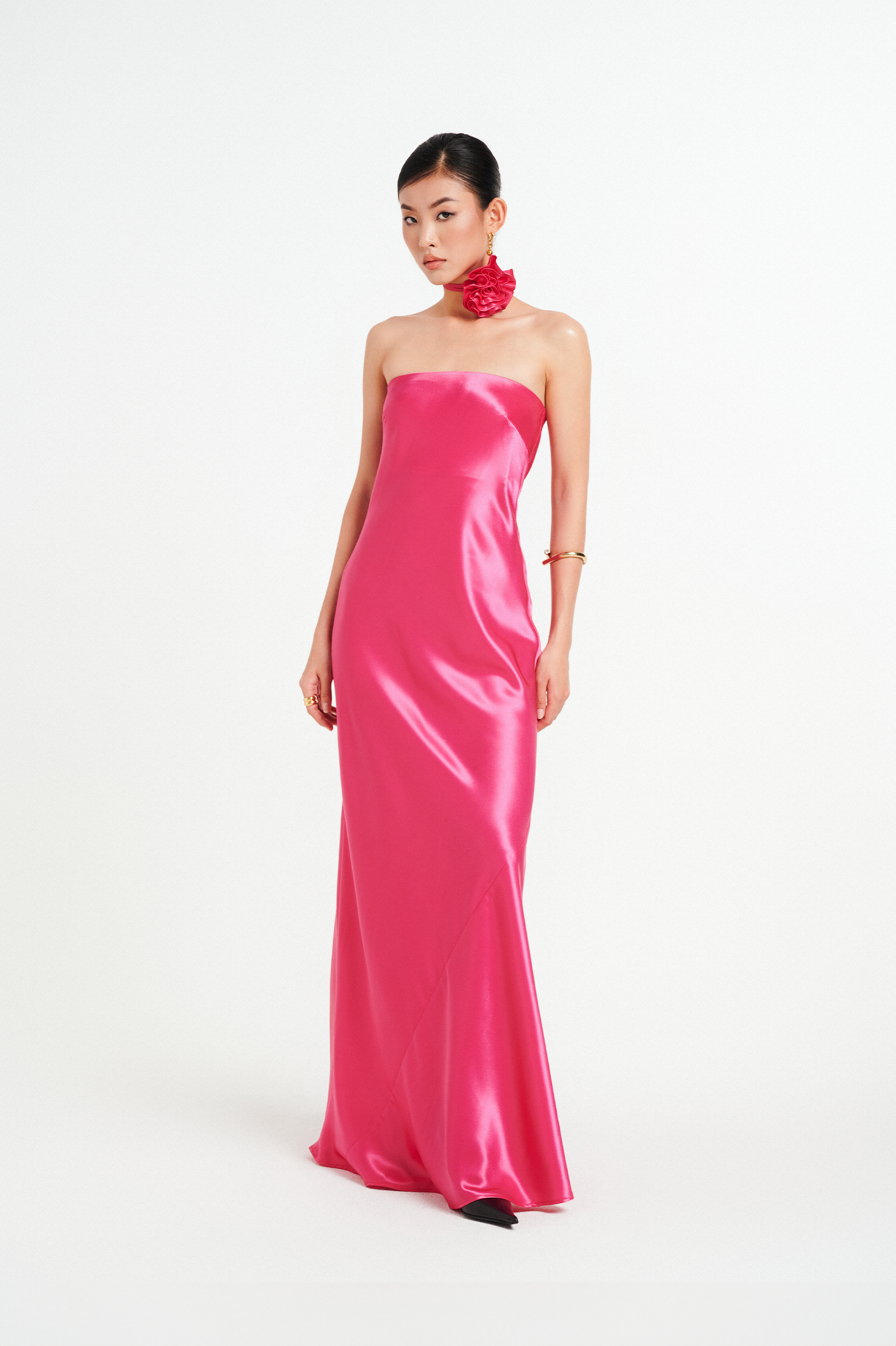 MIA STRAPLESS GOWN - AZALEA PINK