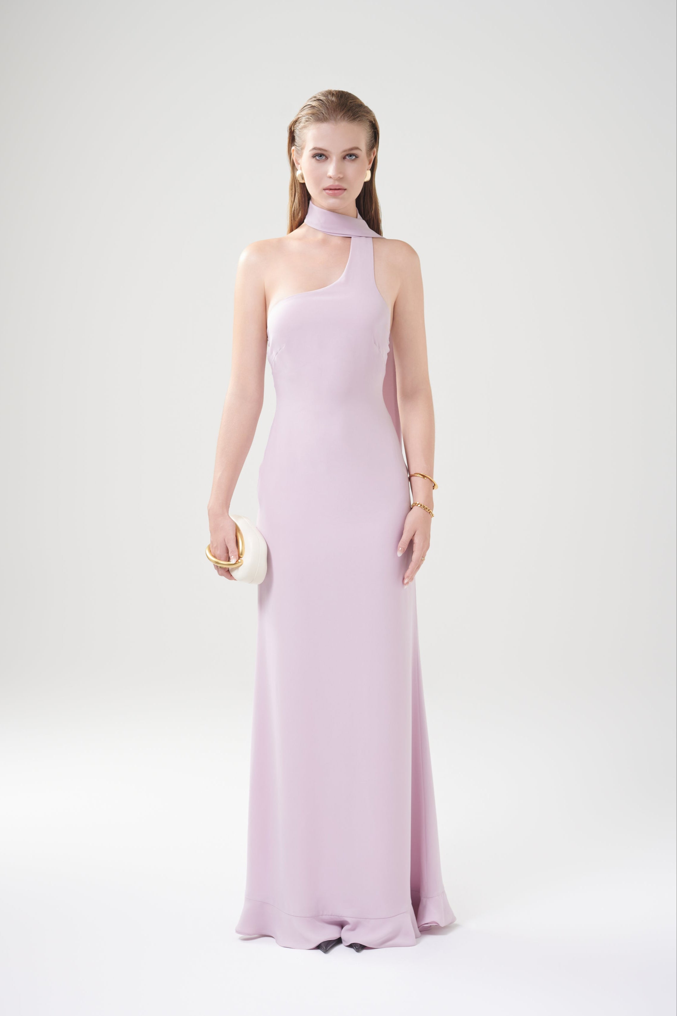GLENNIE CHIFFON FLOWING DRESS - Lilac
