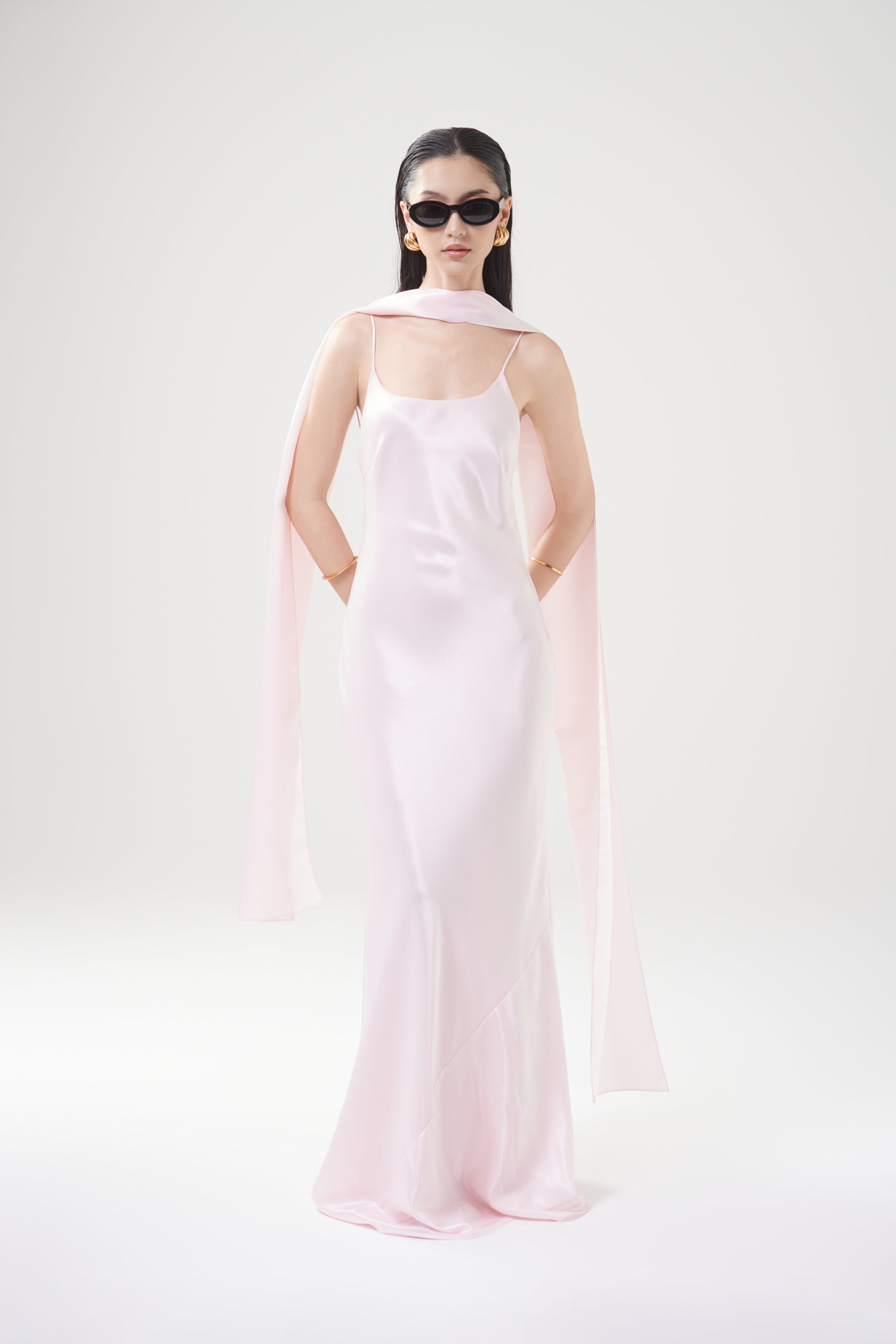 EMMA SATIN GOWN - Light Pink