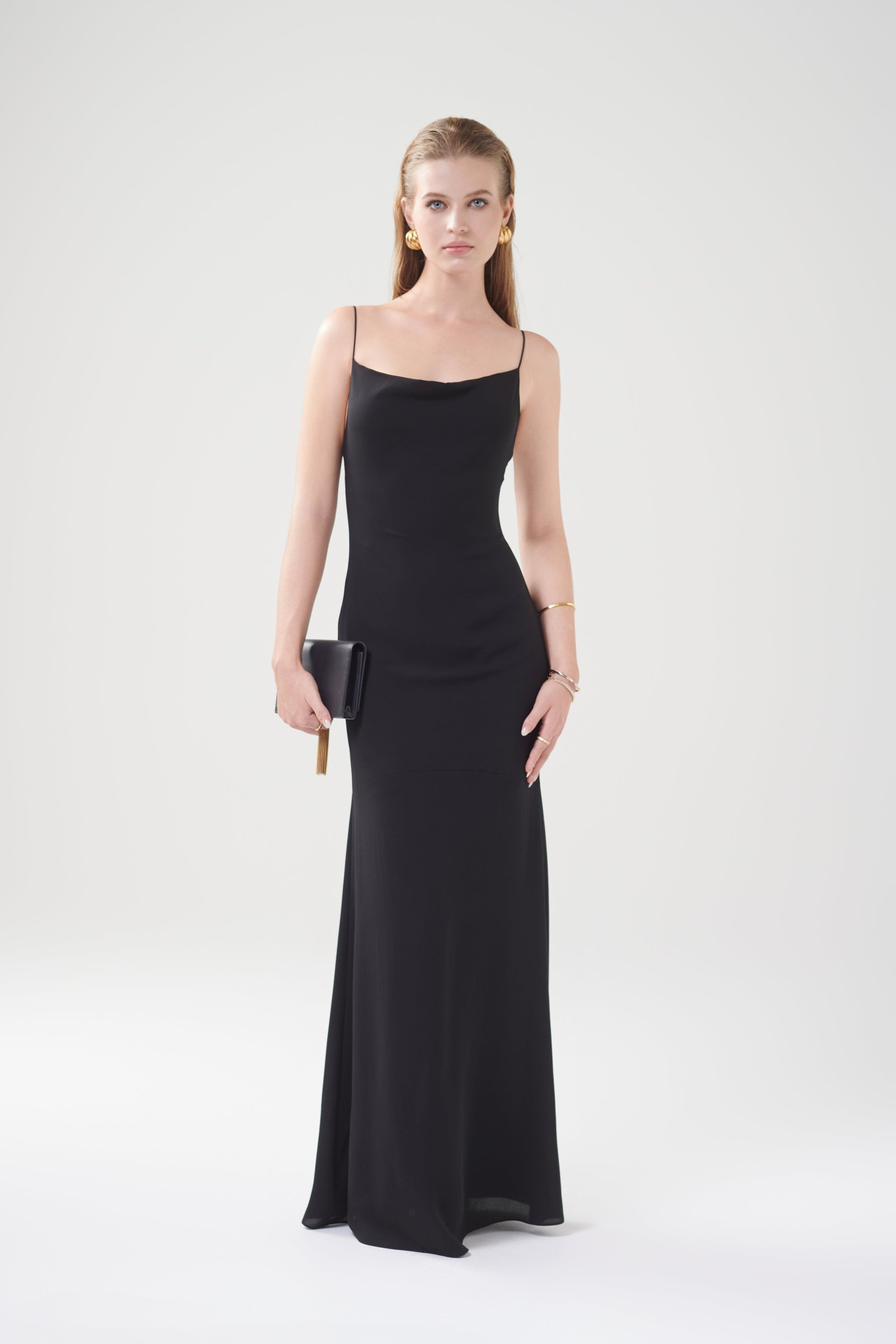 ASHLEY CHIFFON GOWN - Black