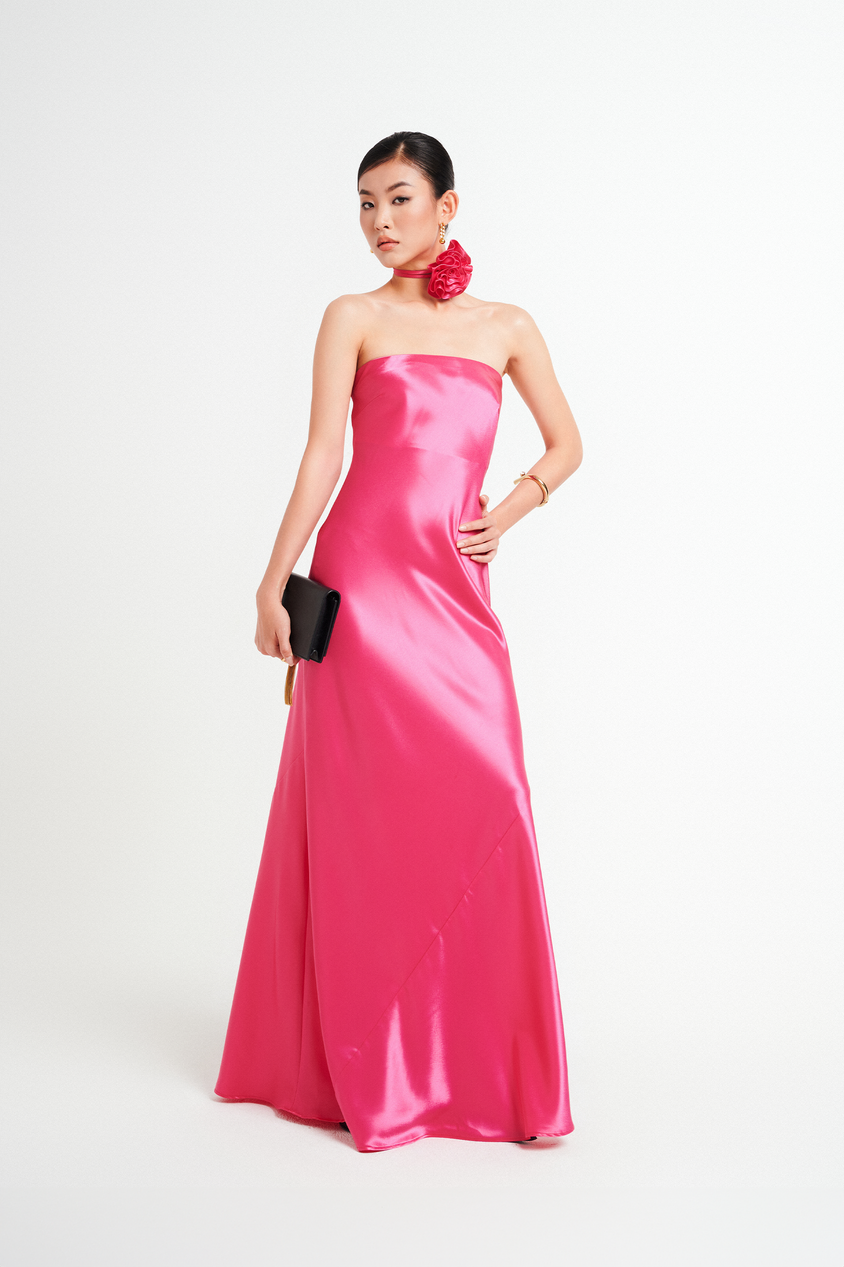 MIA STRAPLESS GOWN - AZALEA PINK