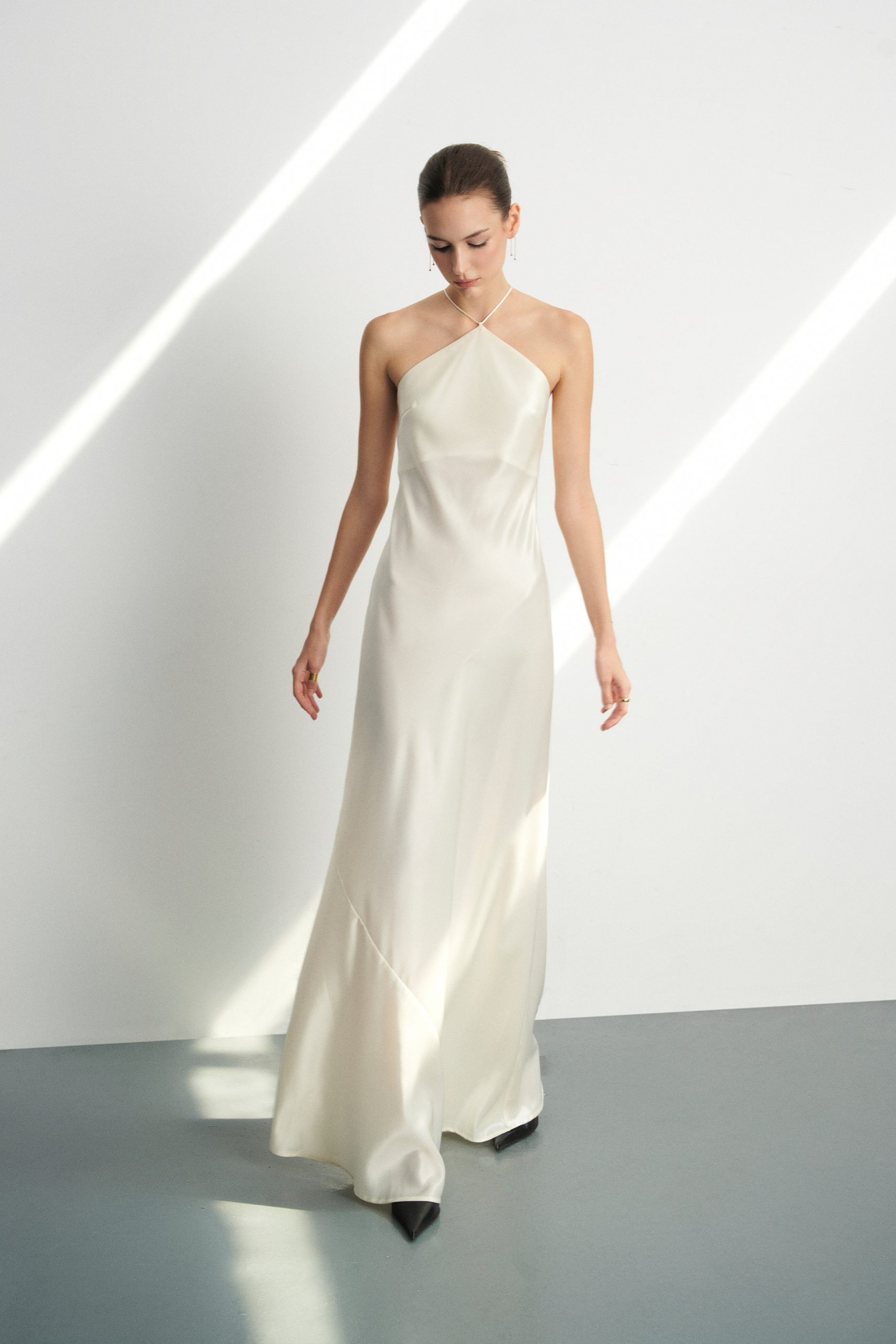 Sofia Halterneck Dress - WHITE