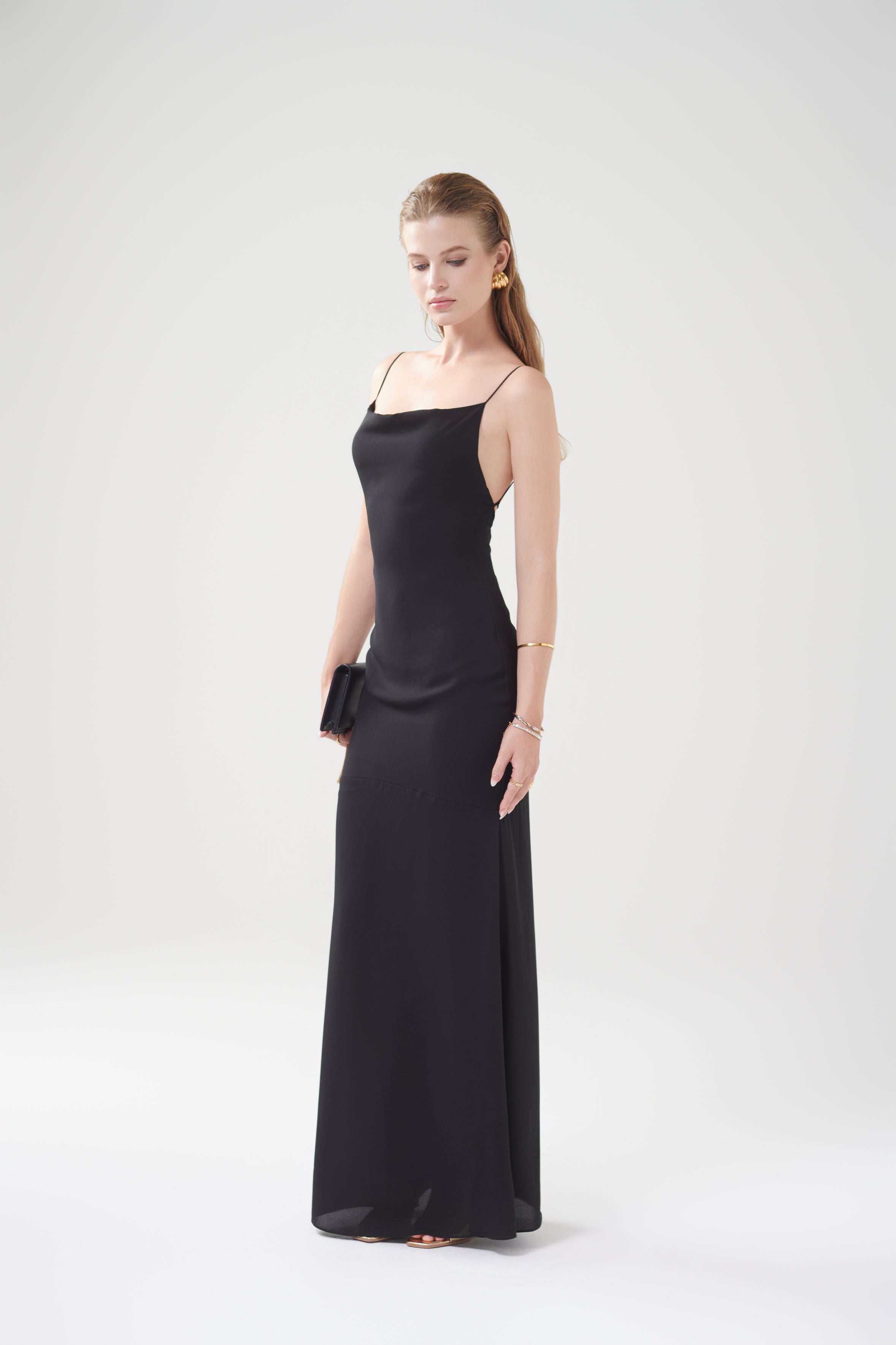 ASHLEY CHIFFON GOWN - Black