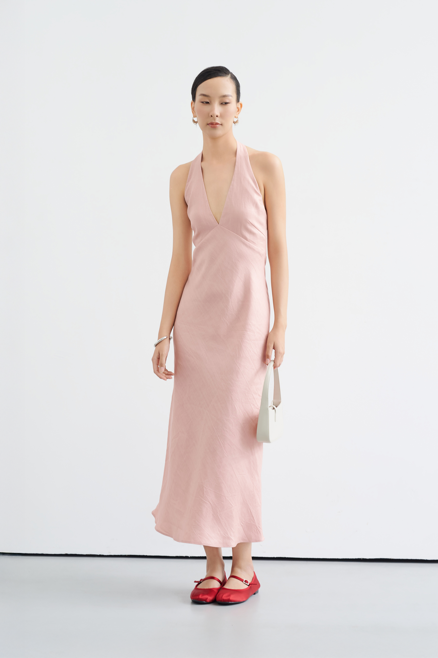 MALENA LINEN DRESS - Cotton Pink